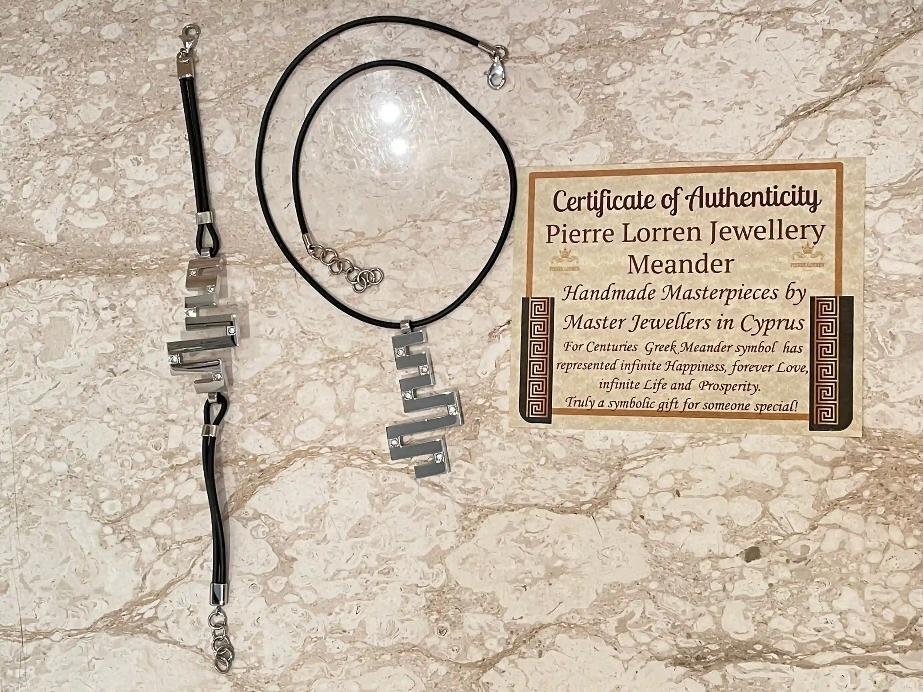 DESIGNER Greek Jewelry SET, SILVER Meander Necklace, Greek Key Bracelet, Ancient Greek Key Set, Anniversary Gift for her, Greek Meander Set 