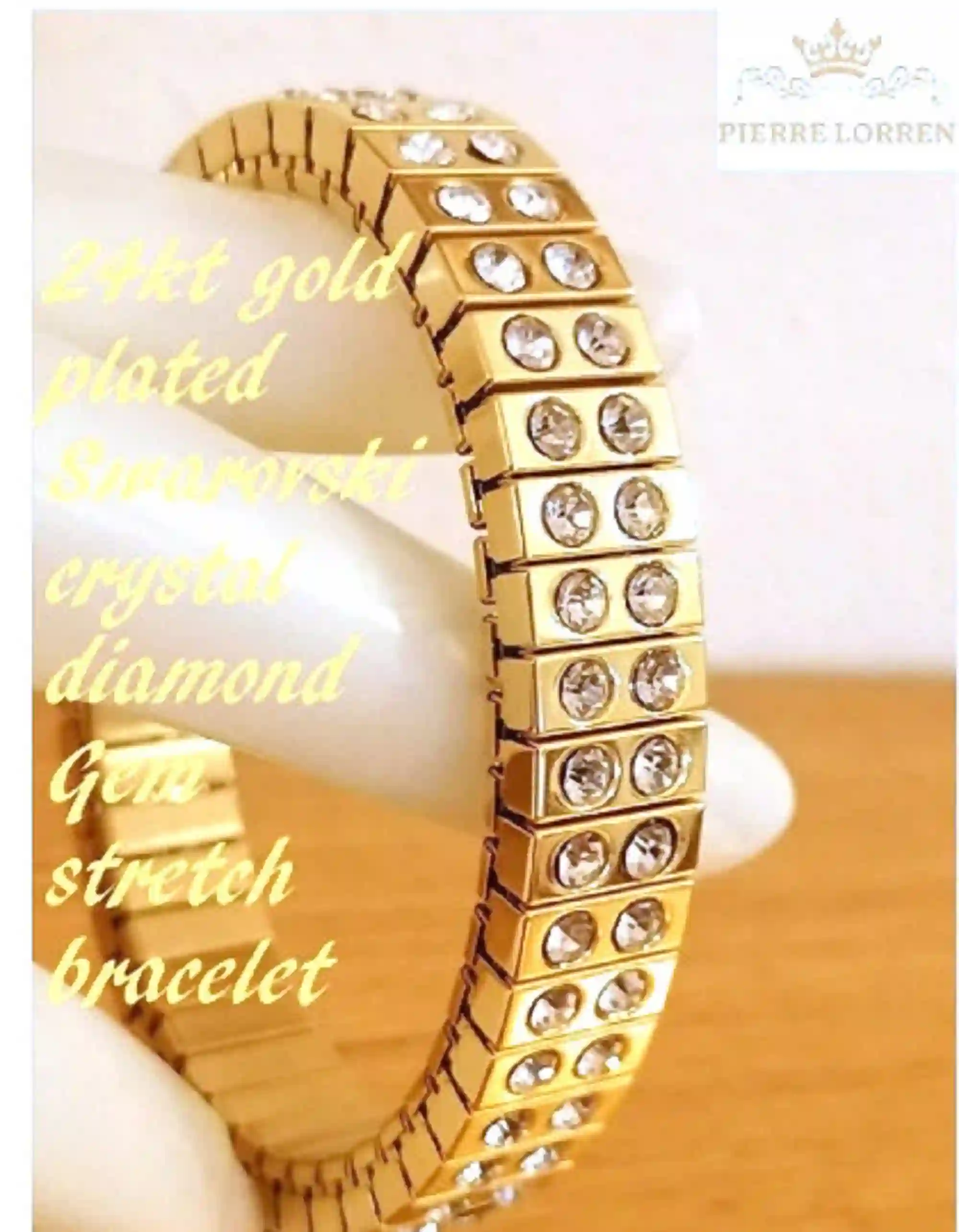 24k GOLD Wedding Bracelet Bridal Shower Gift Swarovski Crystal Bracelet Diamond Wedding Jewelry HANDMADE Jewelry Bride Bracelet Gift for her 
