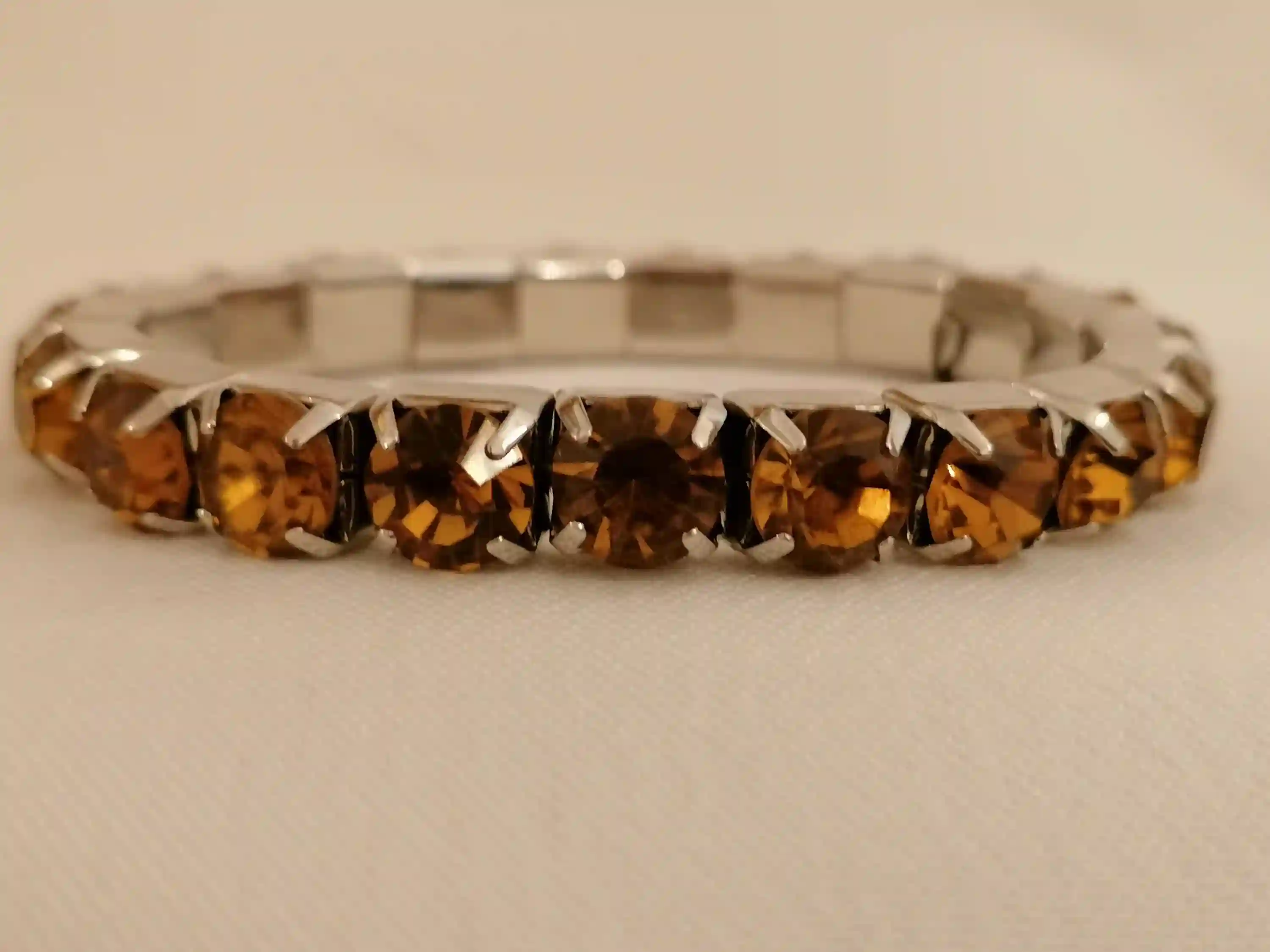 Topaz Tennis Bracelet/Brown Topaz Tennis Bracelet November Birthstone Jewelry/ Austrian Crystal Bracelet/Mnimalist Bracelets for women Gold 