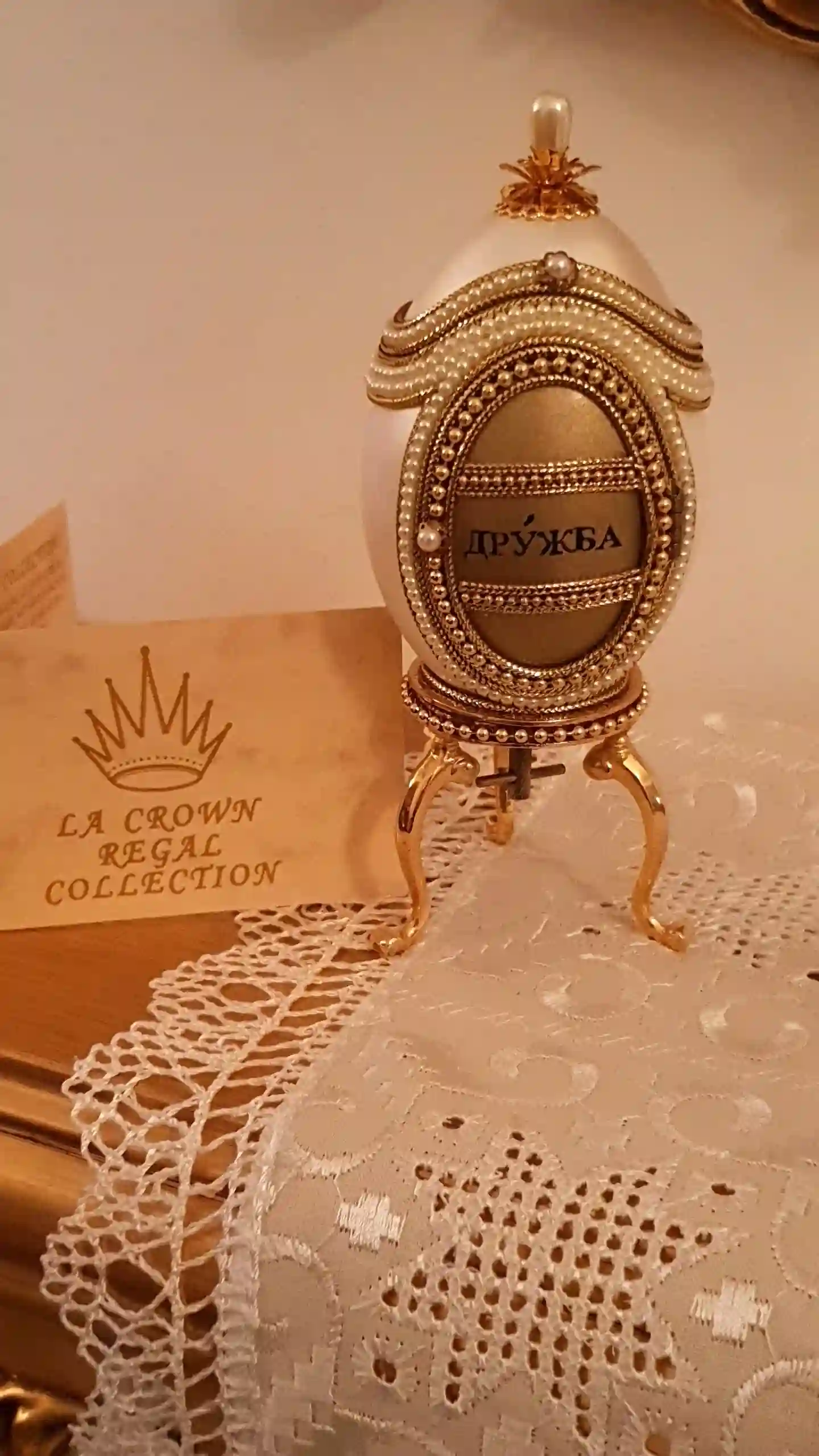 Vintage Natuaral egg Faberge egg style jewelry box/ Faberge style frame Russian Music box gift for her/ Friendship gifts for her Faberge egg 