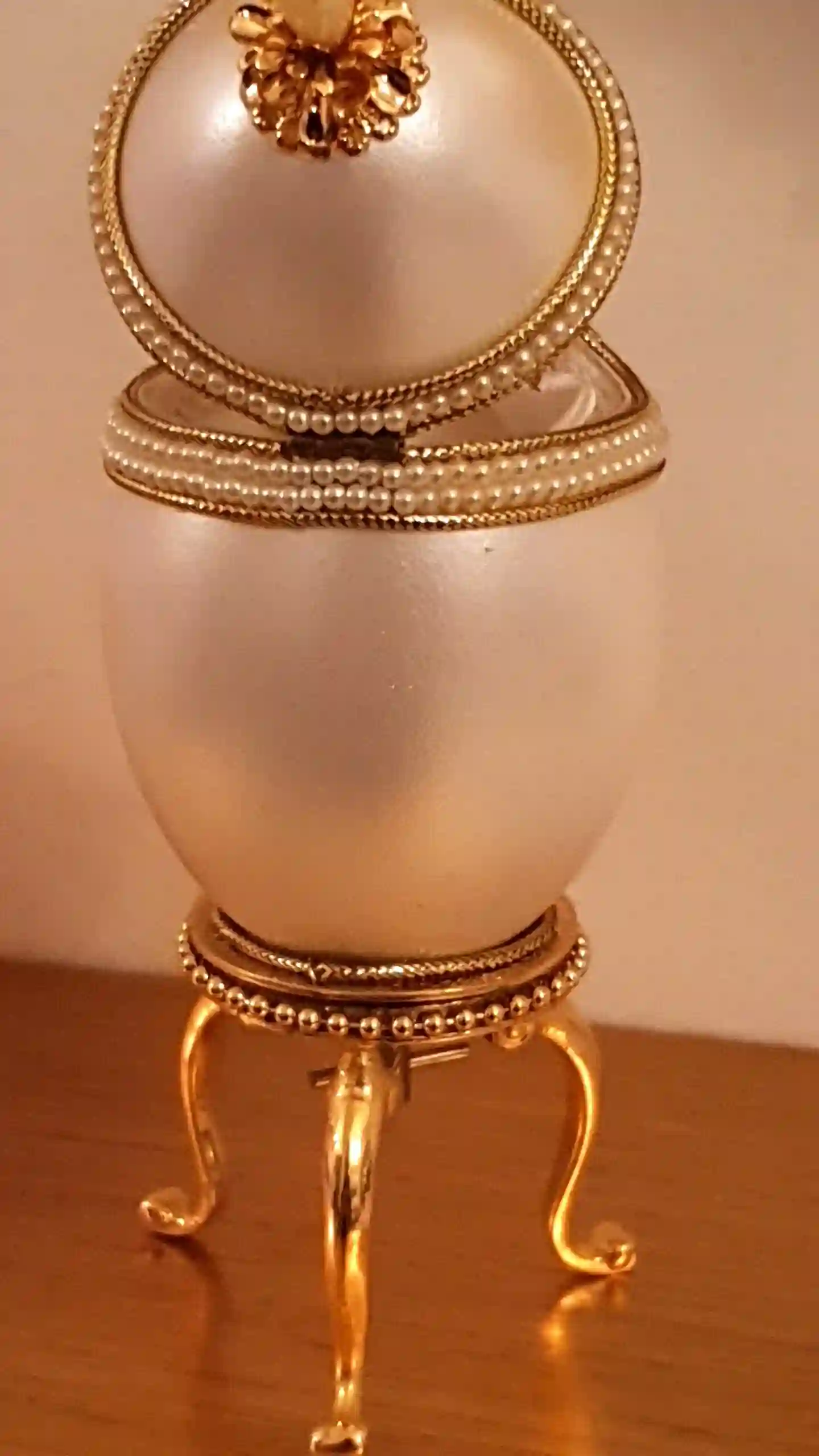 Vintage Natuaral egg Faberge egg style jewelry box/ Faberge style frame Russian Music box gift for her/ Friendship gifts for her Faberge egg 