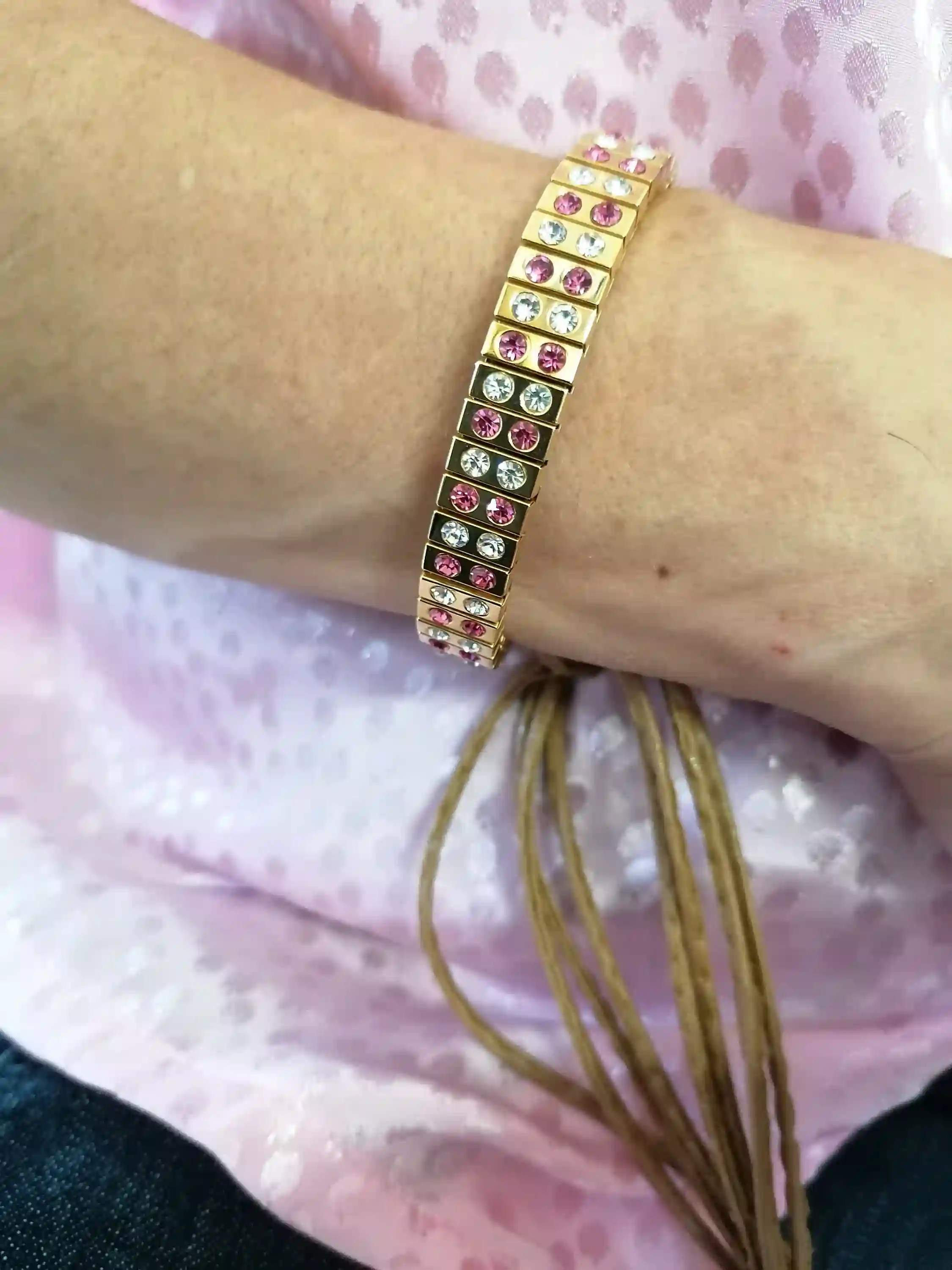 24k, October Birthstone, Pink Tourmaline Bracelet, Gemstone Bracelet, Tourmaline Jewelry, Birthstone Bracelet, Dainty bracelet, Gift for her 