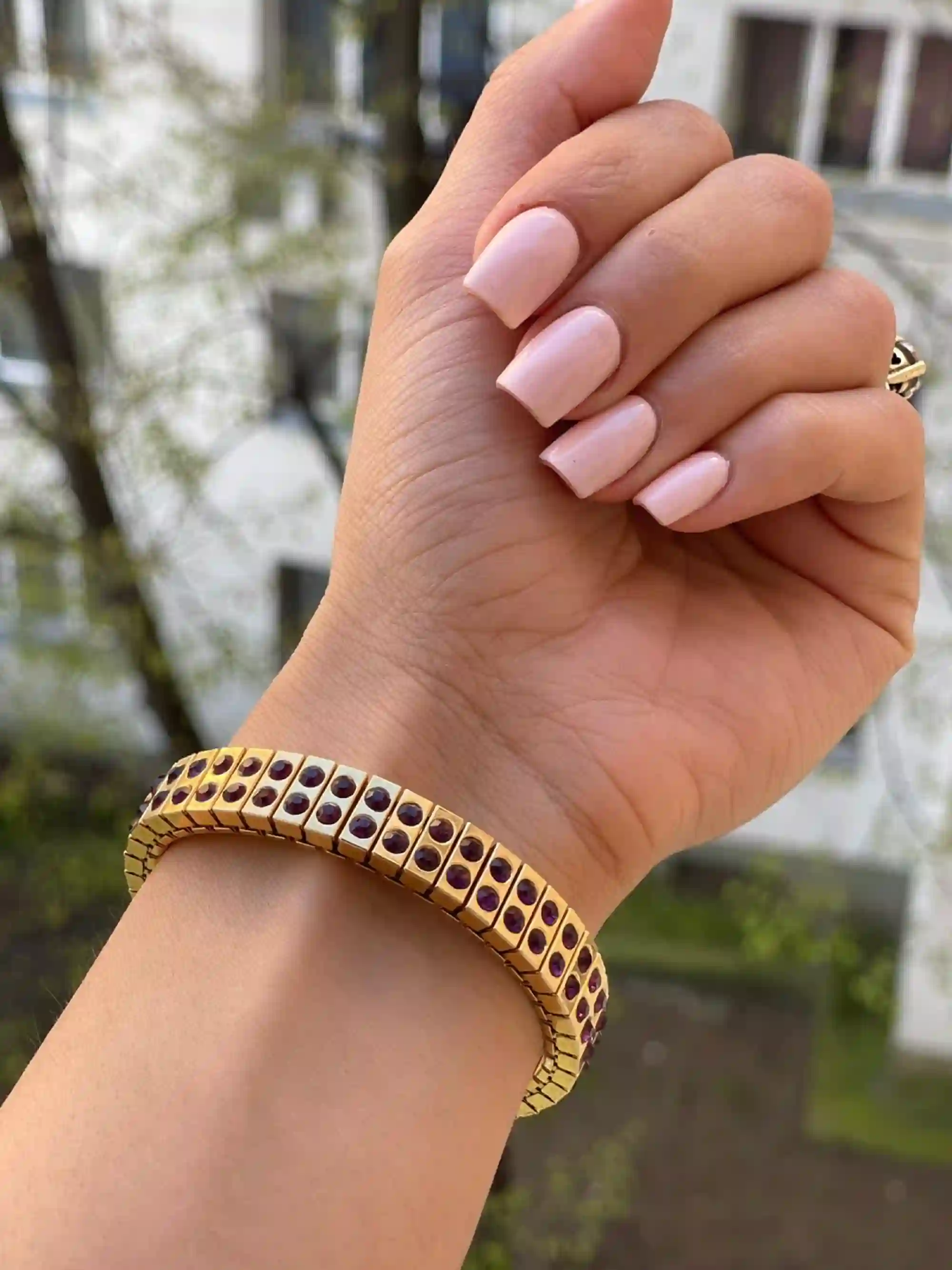 24k, October Birthstone, Pink Tourmaline Bracelet, Gemstone Bracelet, Tourmaline Jewelry, Birthstone Bracelet, Dainty bracelet, Gift for her 