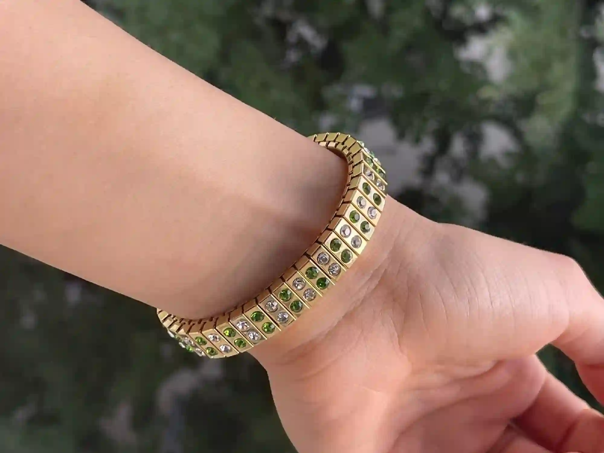 24k GOLD Peridot Bracelet Birthday Gift August Birthstone HANDMADE Jewellery Bracelet Gift for Women Bridesmaid Wedding Party Bracelet 2ct 
