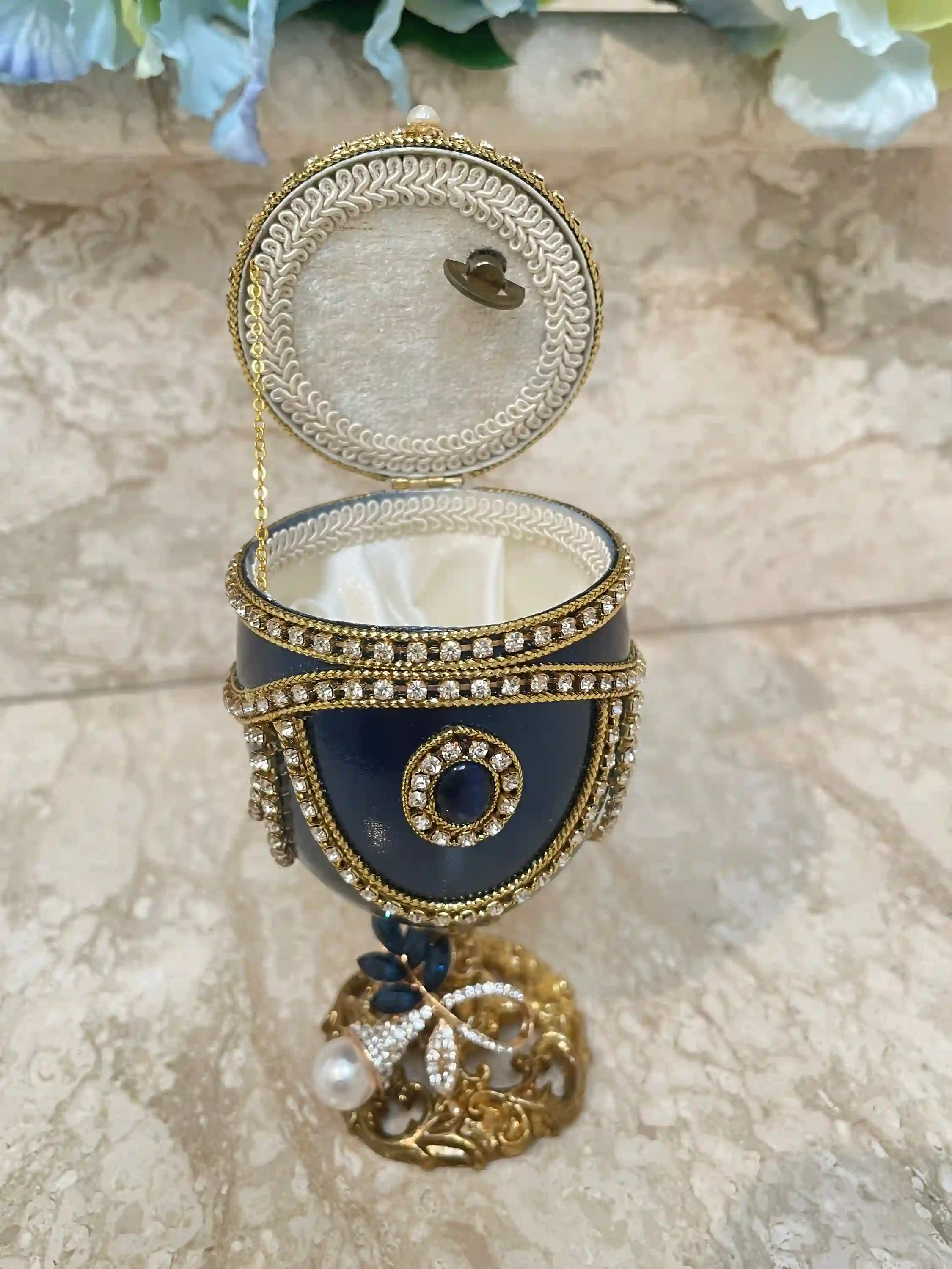 2002 - Faberge egg style ONE ofa KIND Imperial Faberge Egg Ornament Faberge Egg Easter Egg Imperial Collection Musical Faberge egg Birthday 