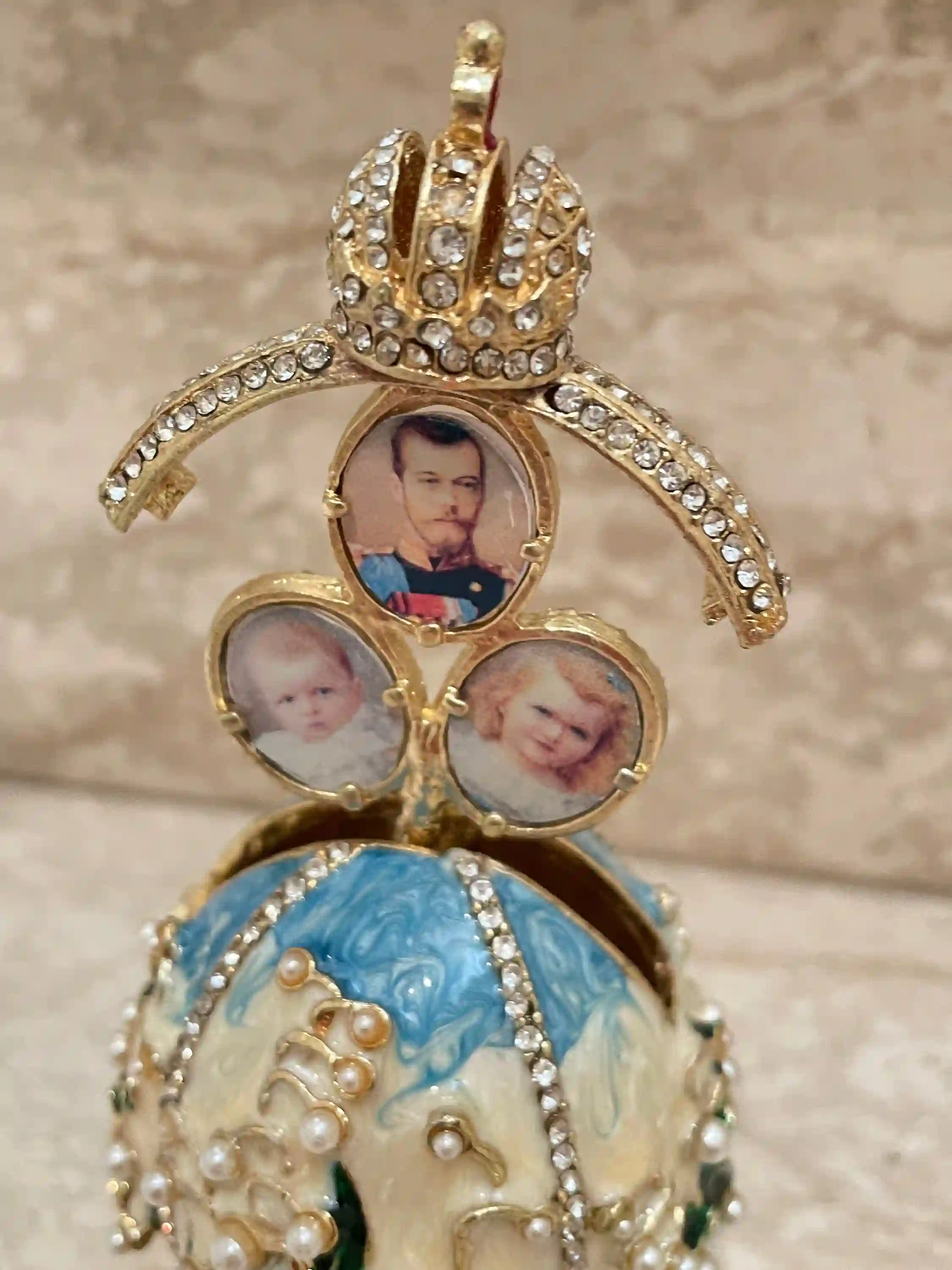 Faberge-Style Egg 1898 present Handmade Faberge eggs Style Newly Engaged Gift 24kGold Swarovski Handset Couple present Unique Wedding 
