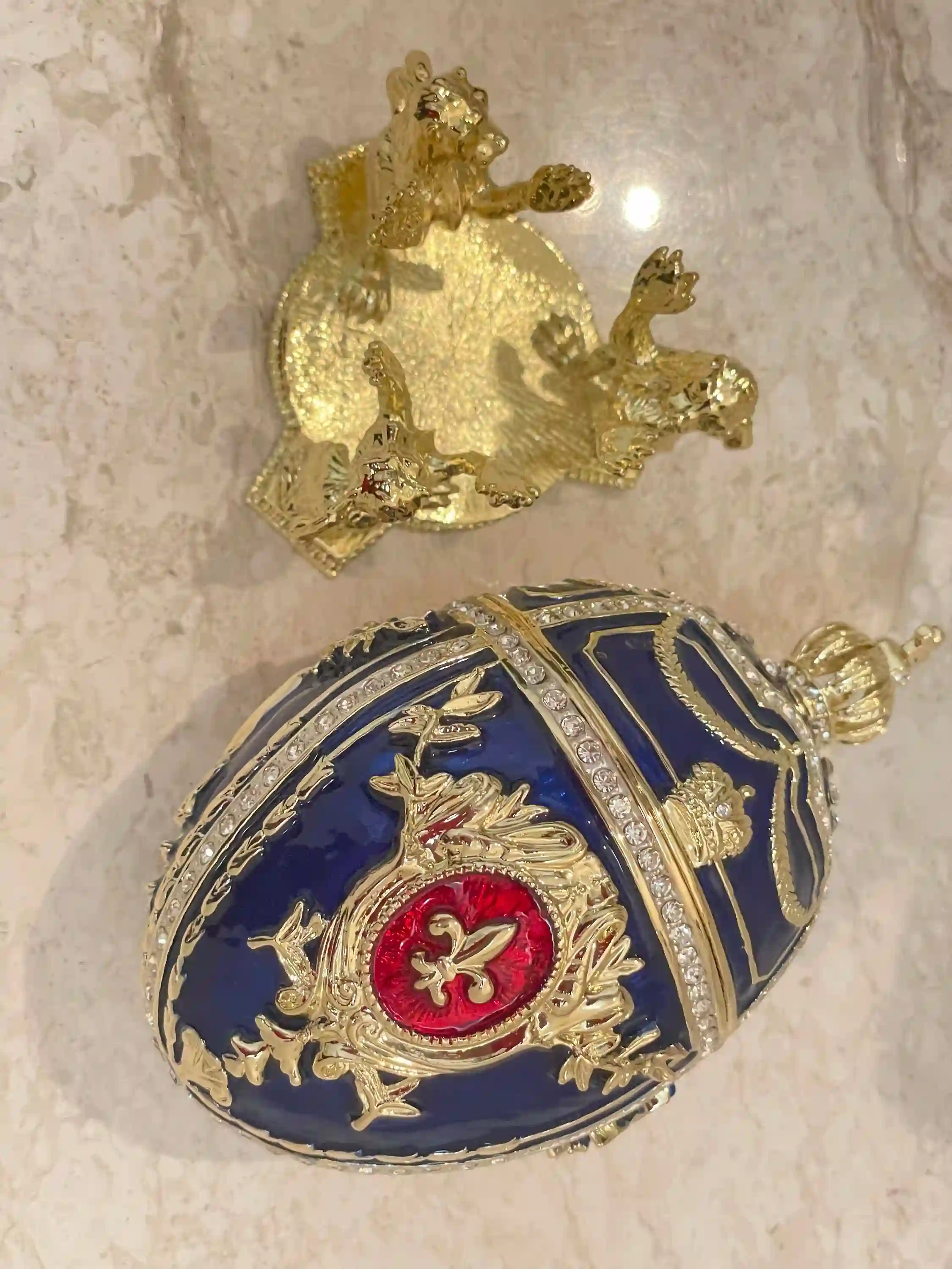 Something Blue Bridal Shower Fabrege Egg Decor Faberge egg 300 Swarovski Diamonds HANDSET 24KGOLD Faberge egg Couple Wedding gift Home decor 