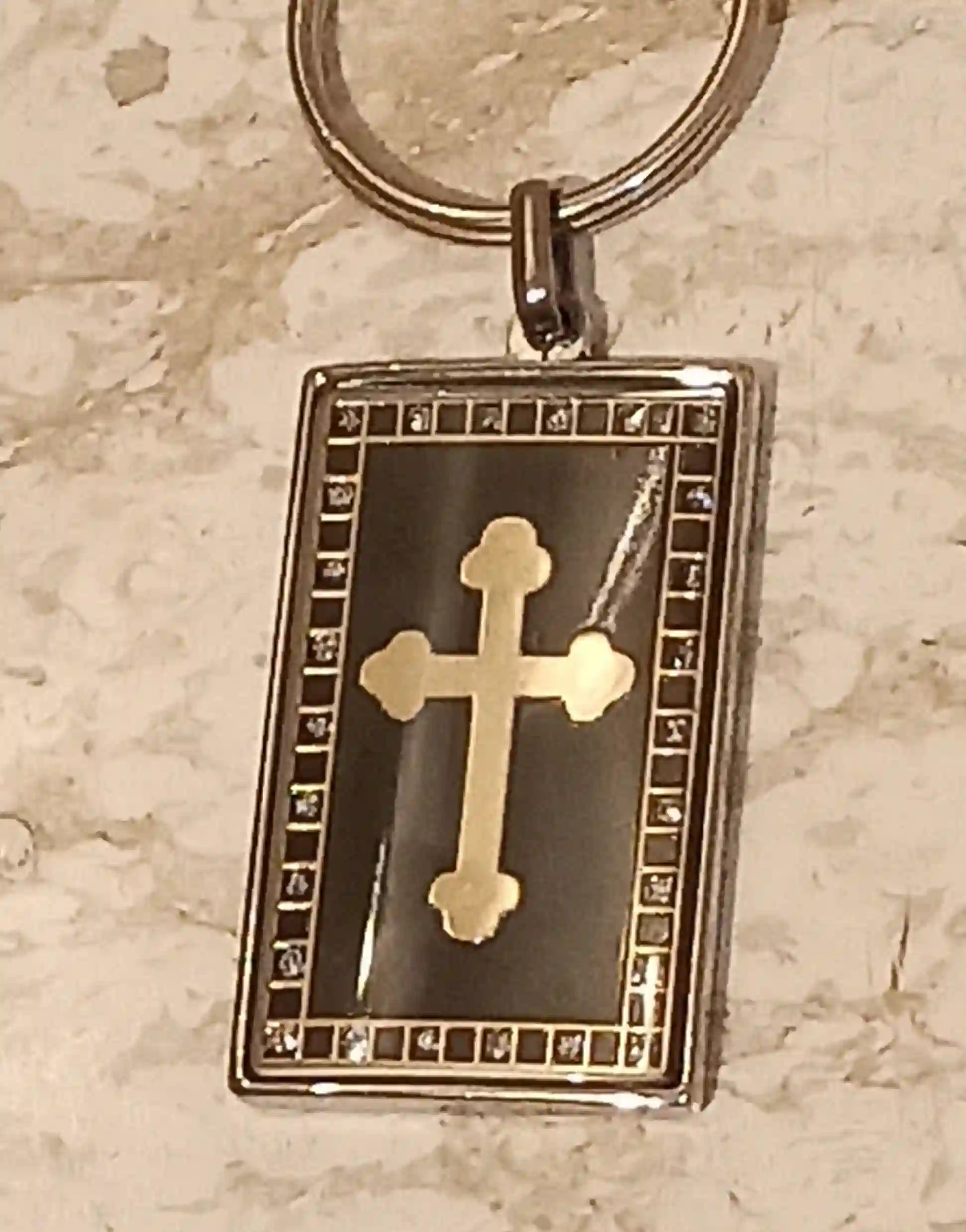 SILVER Cross Keychain Swarovski Diamond 24K Christian keychain Cross Key ring/Christian Keyring Cross Key chain/Christian Gift Confirmation 