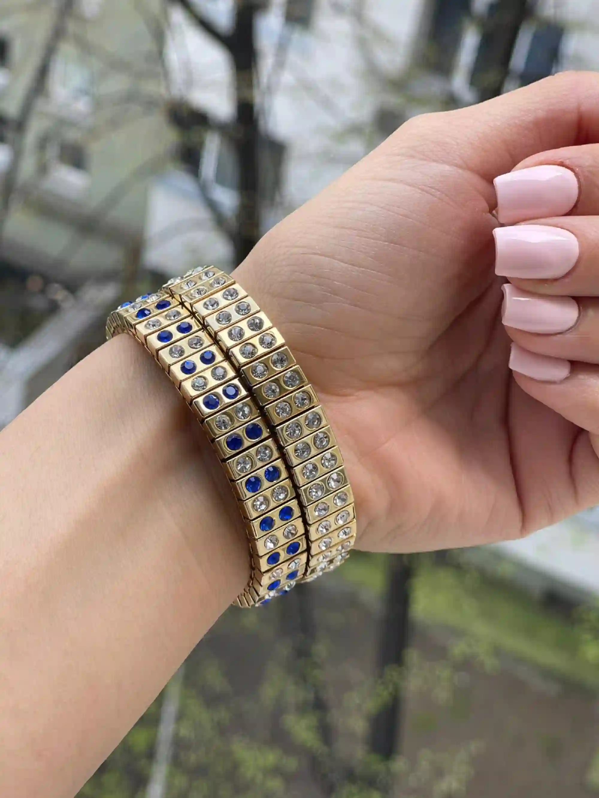 SAPPHIRE Bracelet, September Birthstone Jewelry Gift for Women, Mom Gift, Blue Sapphire Jewelry, Crystal Bracelet, GEMSTONE Bracelet, 2carat 