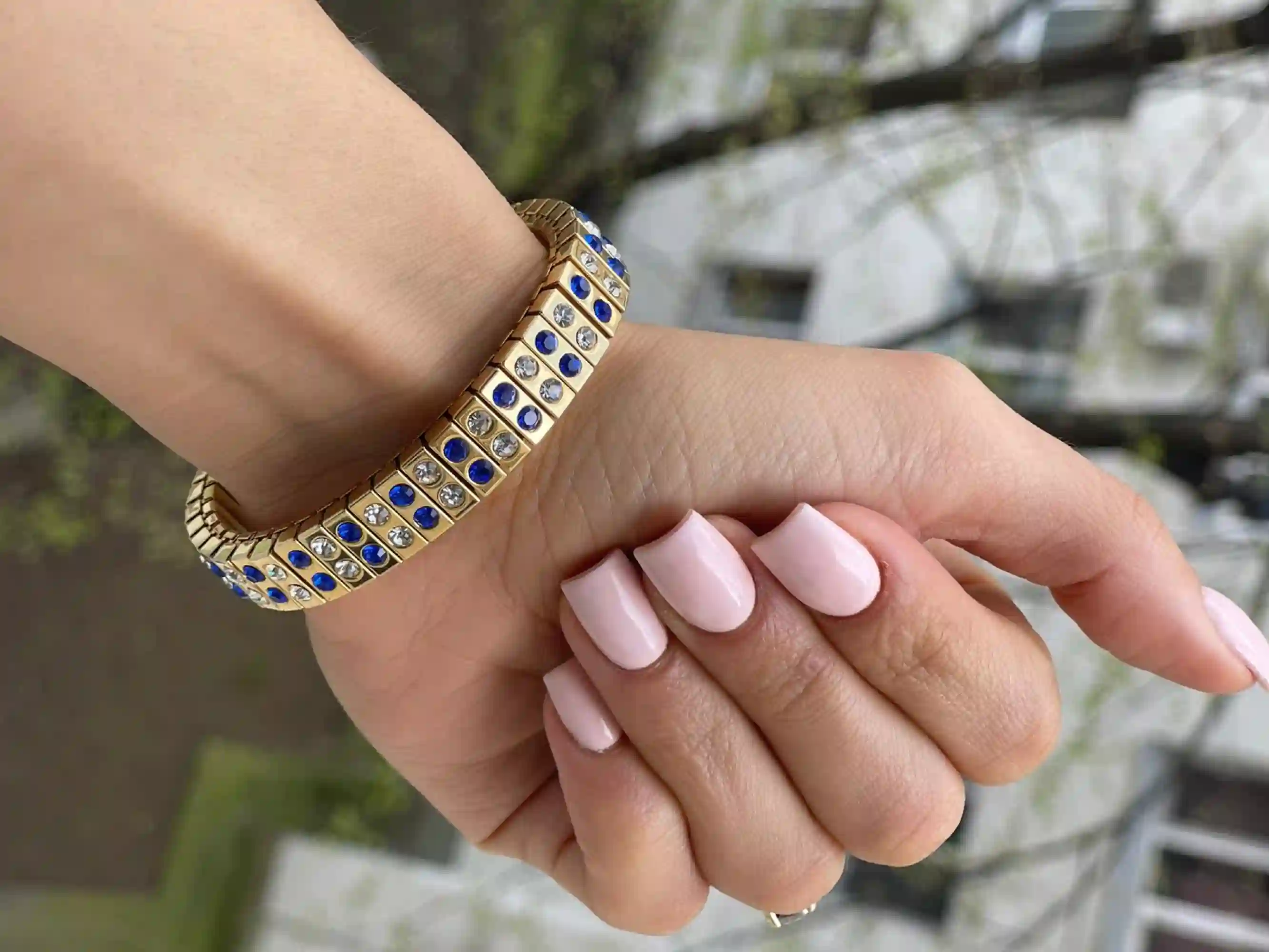 SAPPHIRE Bracelet, September Birthstone Jewelry Gift for Women, Mom Gift, Blue Sapphire Jewelry, Crystal Bracelet, GEMSTONE Bracelet, 2carat 