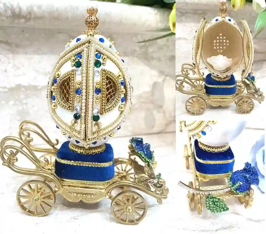 2002 REAL Faberge-Style Egg Art Musical Gifts - 21st Birthday Gift from Dad - 21 Anniversary gift - Wife gift ideas 21 year old gift her 24k GOLD 