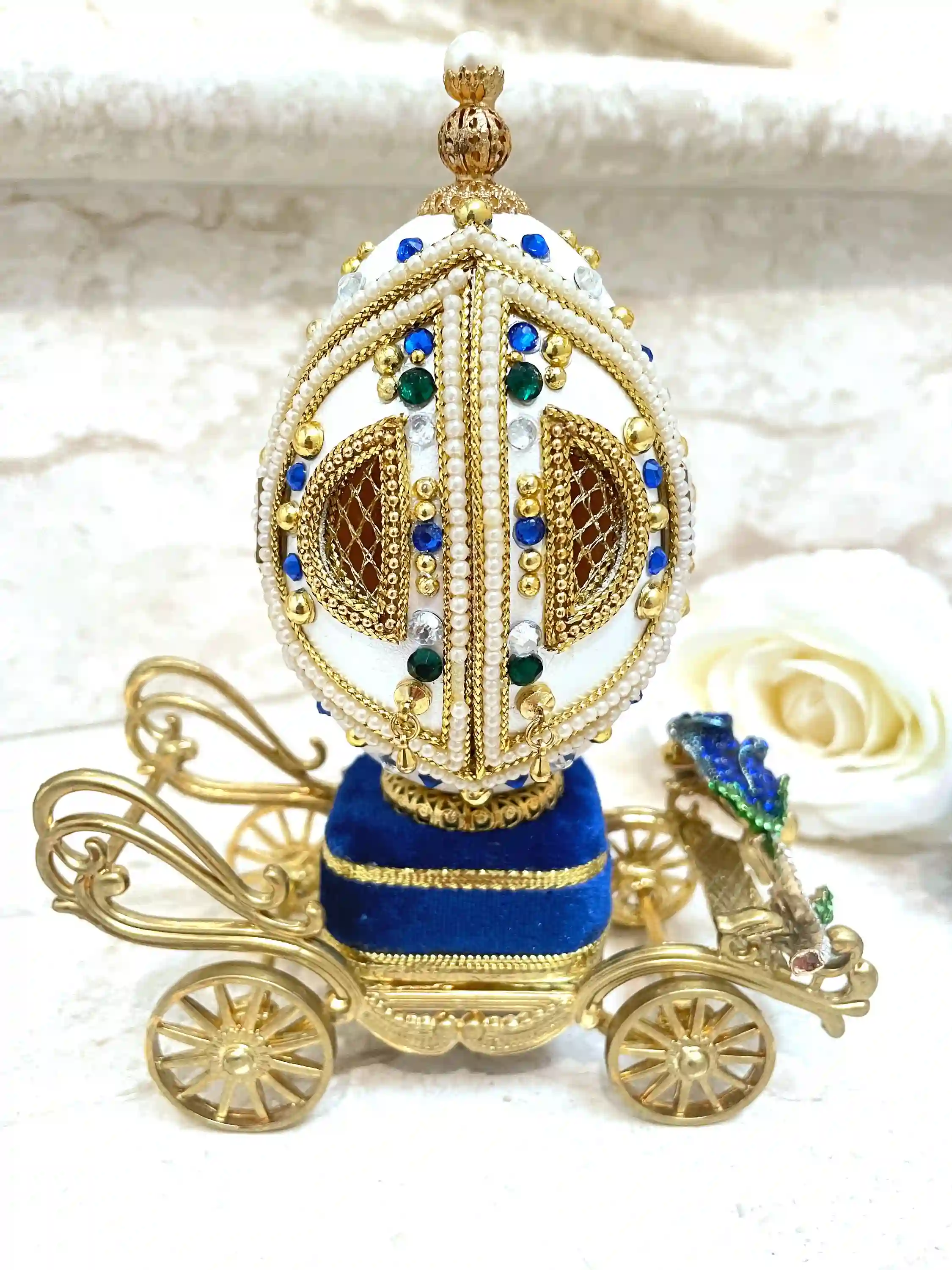 2002 REAL Faberge-Style Egg Art Musical Gifts - 21st Birthday Gift from Dad - 21 Anniversary gift - Wife gift ideas 21 year old gift her 24k GOLD 