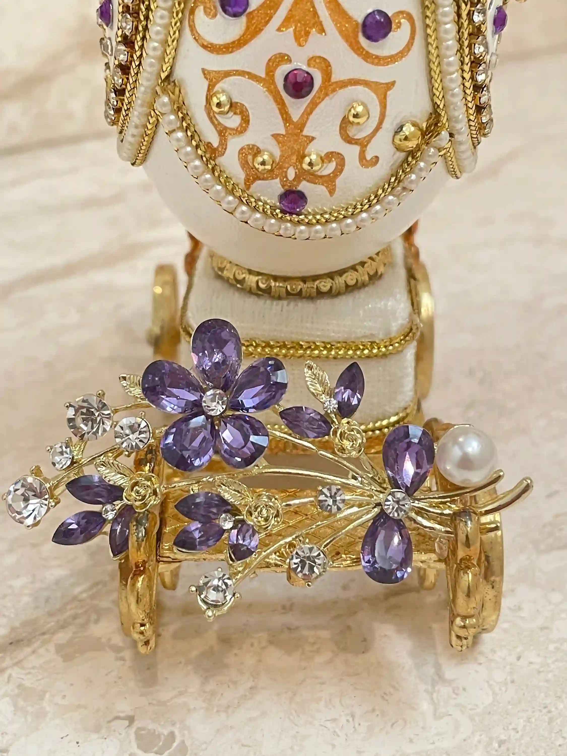 1993 Faberge-Style Egg Music Luxury Jewelry Box Engagement present Faberge Egg Ornament 30th Parents Anniversary Couple Wedding gift 30th Birthday 