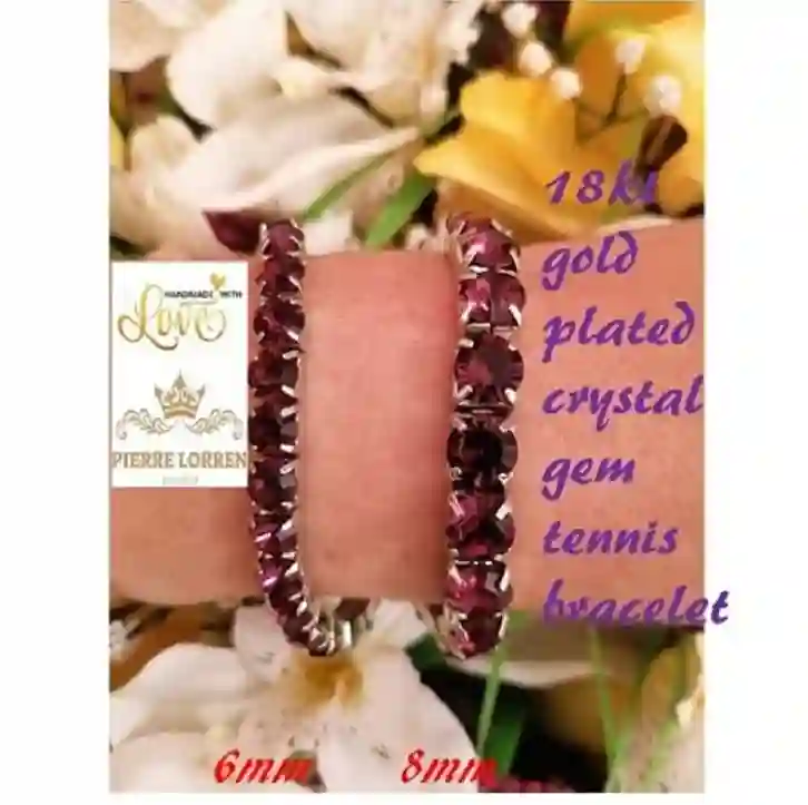 18k White Gold Amethyst 79.2ct Tennis Bracelet/Tennis bracelet Amethyst Jewelry Gifts for wife mom/Gemstone Bracelet Gift for Women 