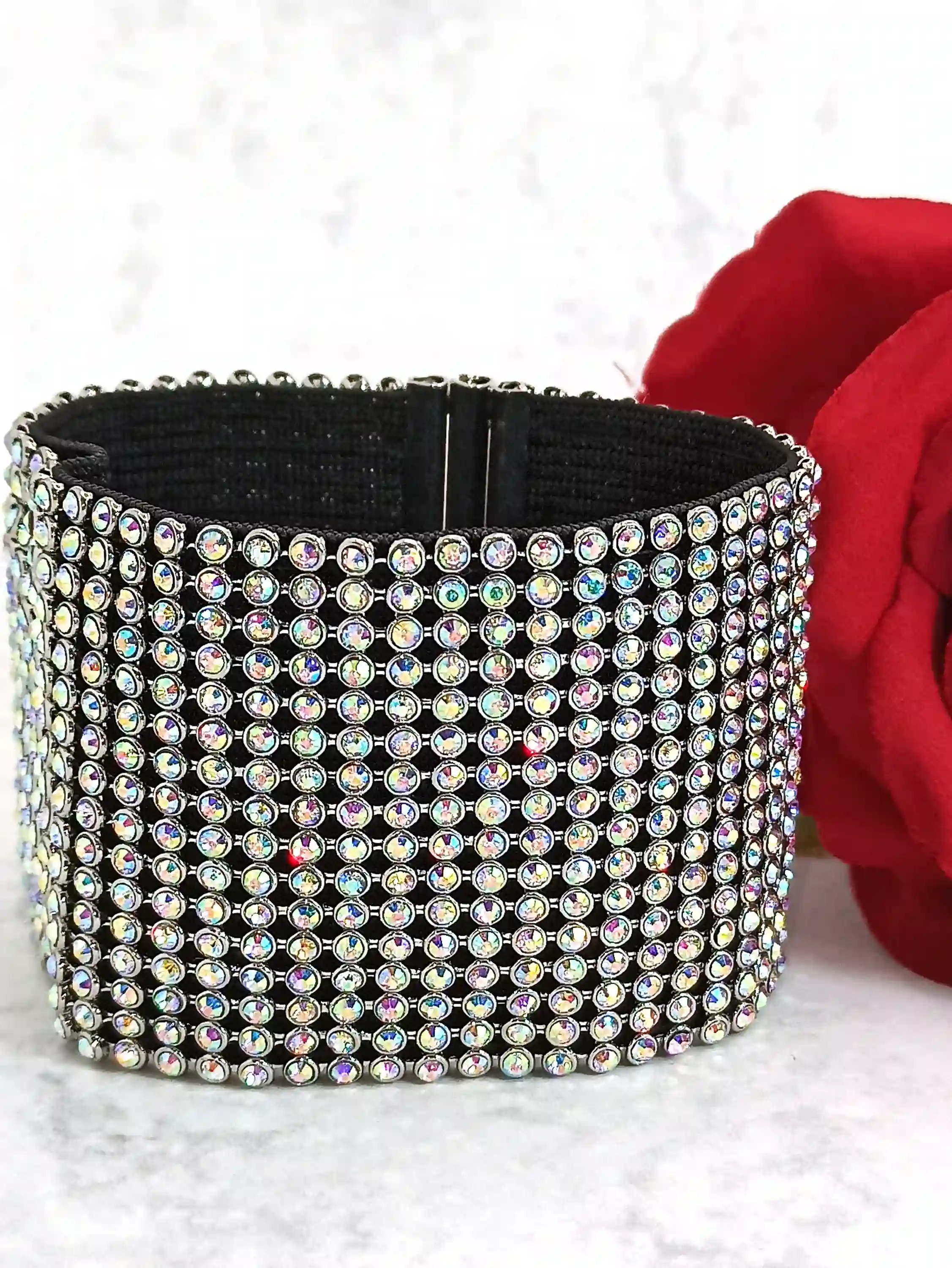 Vintage, Crystal Cuff, Crystal Bracelet, Bridal Bracelet, Wedding Jewelry, Bridal Cuff Classic All Swarovski Crystal Old Hollywood Cuff, 4ct 