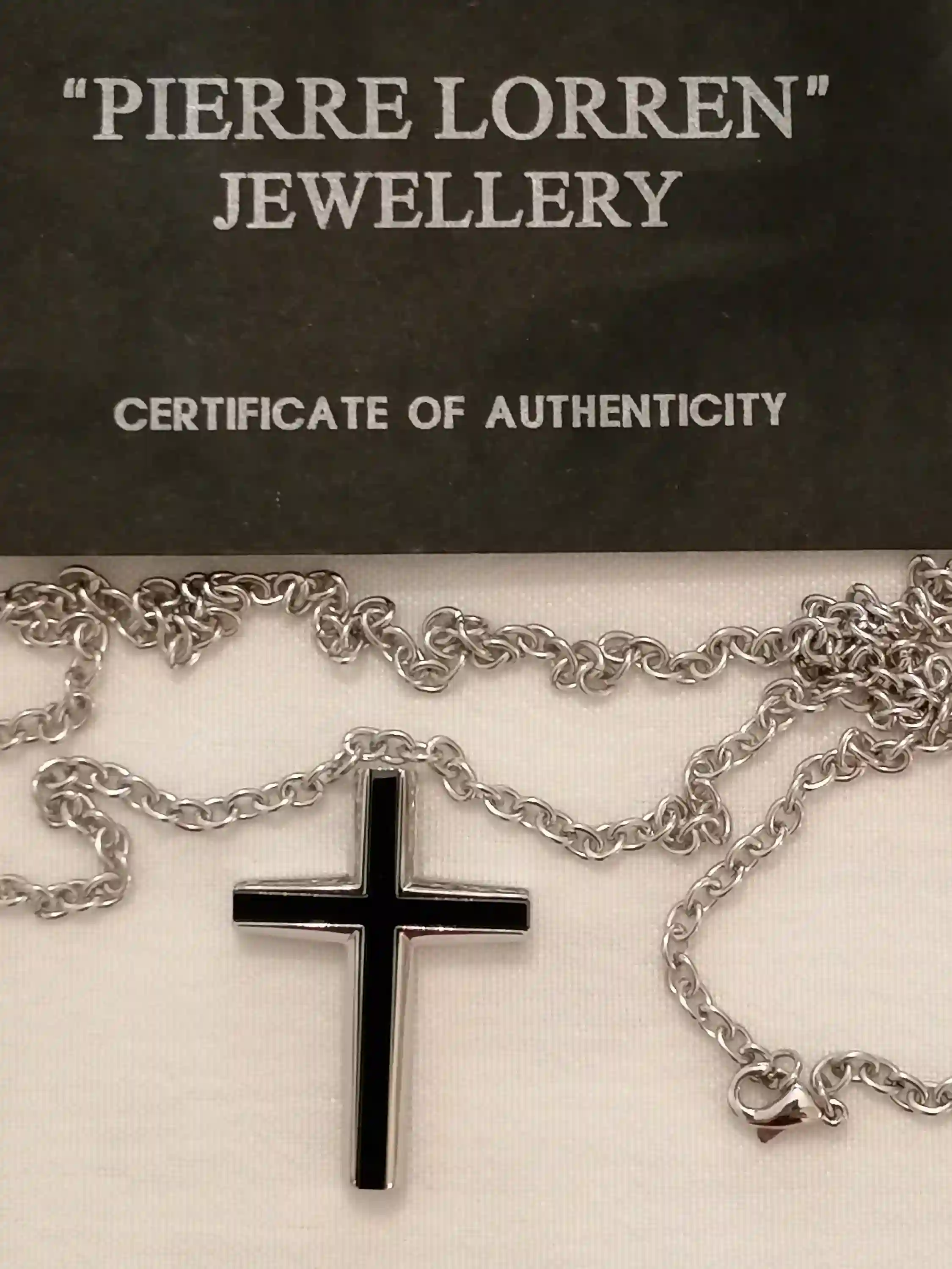 Onyx Men's Cross Necklace - Men's Religious Necklace -Men's Cross Pendant-Men's Christian Necklace - Men's Cross Christian Jewelry HANDMADE 