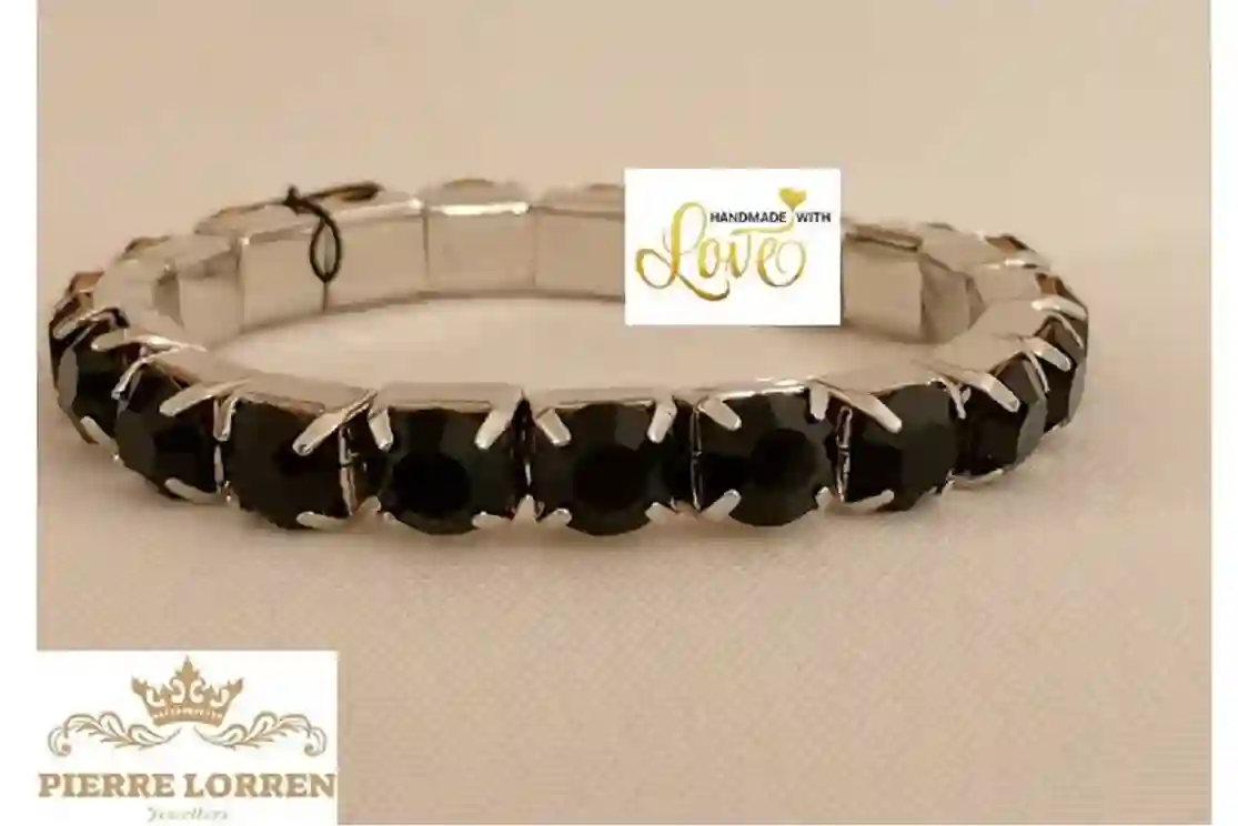 Black CRYSTAL bracelets Formal TENNIS bracelets for women Evening jewelry Black jewellery bracelet gifts GEMSTONE tennis bracelet for her 