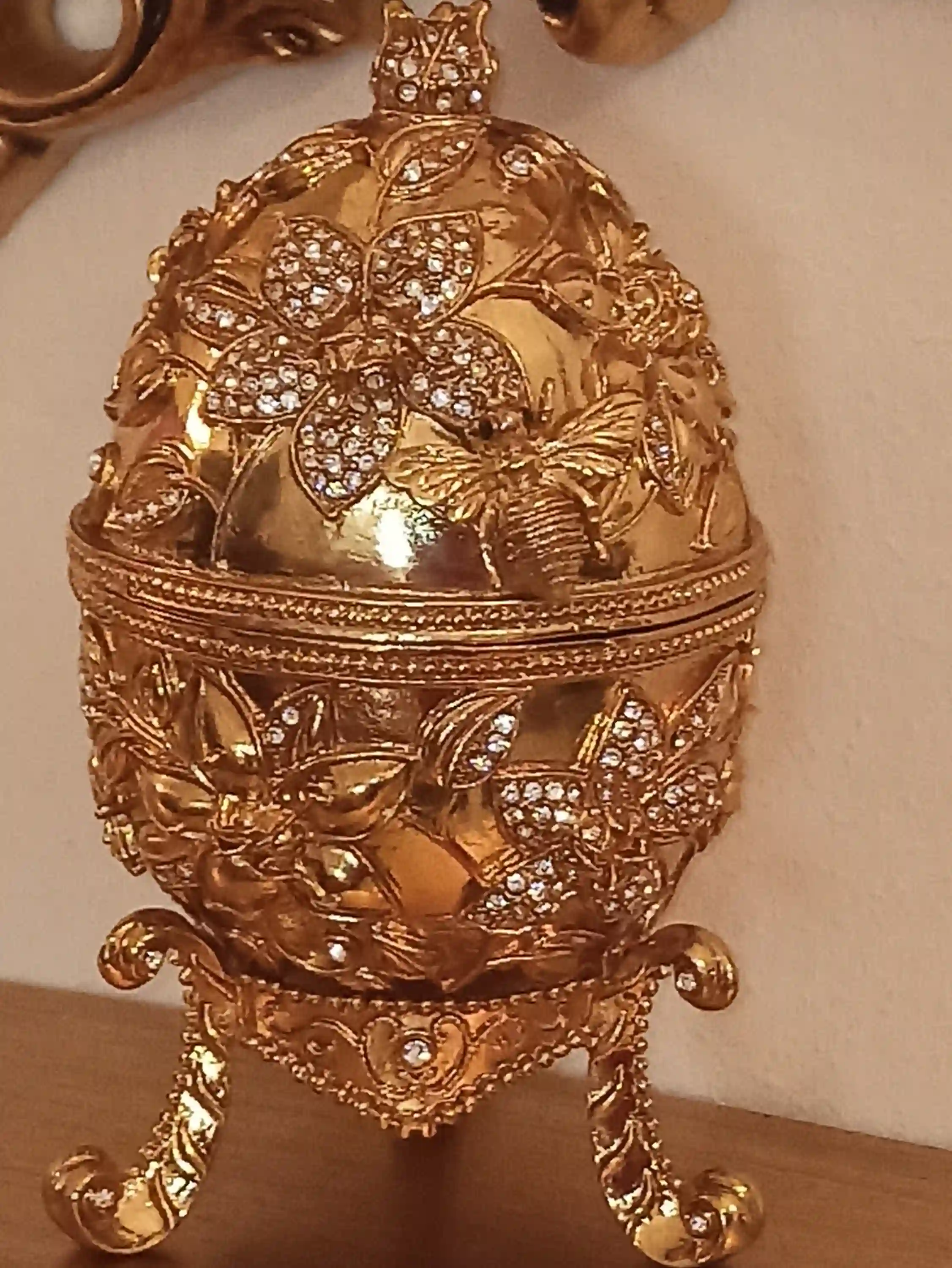 Faberge-Style Jewelry Box Pomegranate Bracelet 24k GOLD 10ct Diamond Jewish New Year GOOD LUCK Jewelry Pomagrant Greek Armenian Her GraduationGift 