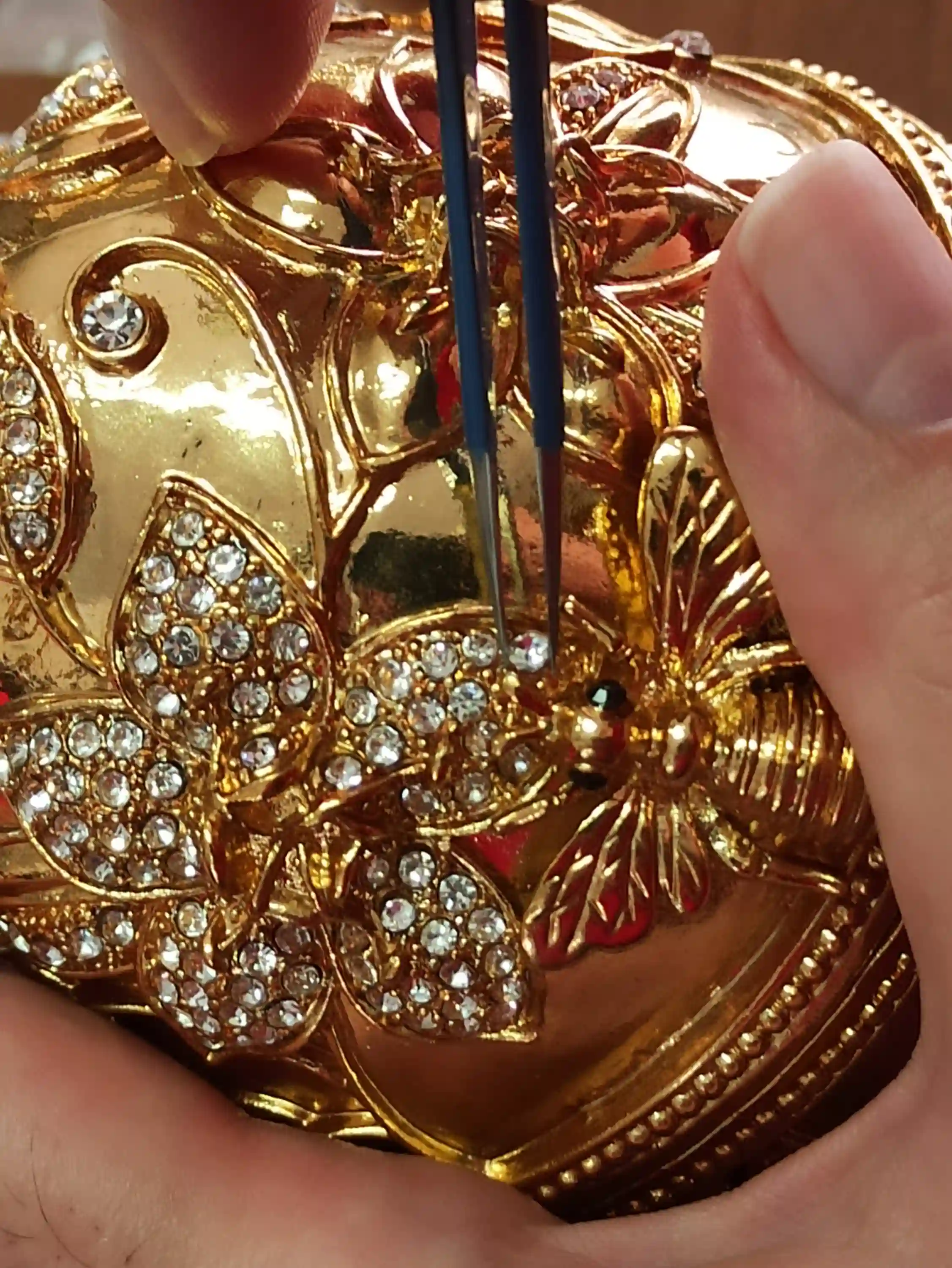 Faberge-Style Jewelry Box Pomegranate Bracelet 24k GOLD 10ct Diamond Jewish New Year GOOD LUCK Jewelry Pomagrant Greek Armenian Her GraduationGift 