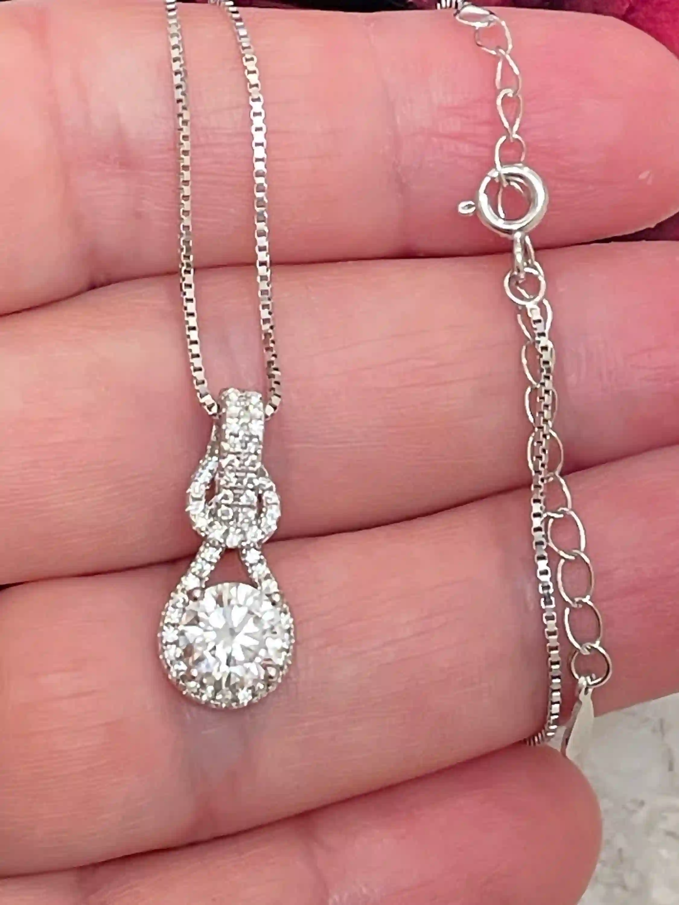 1.25 carat Valentines day gift for wife Statement Necklace Round Cut Diamond Solitaire Lab Diamond Pendant mosanite VVS1 DIAMOND Spouse gift 