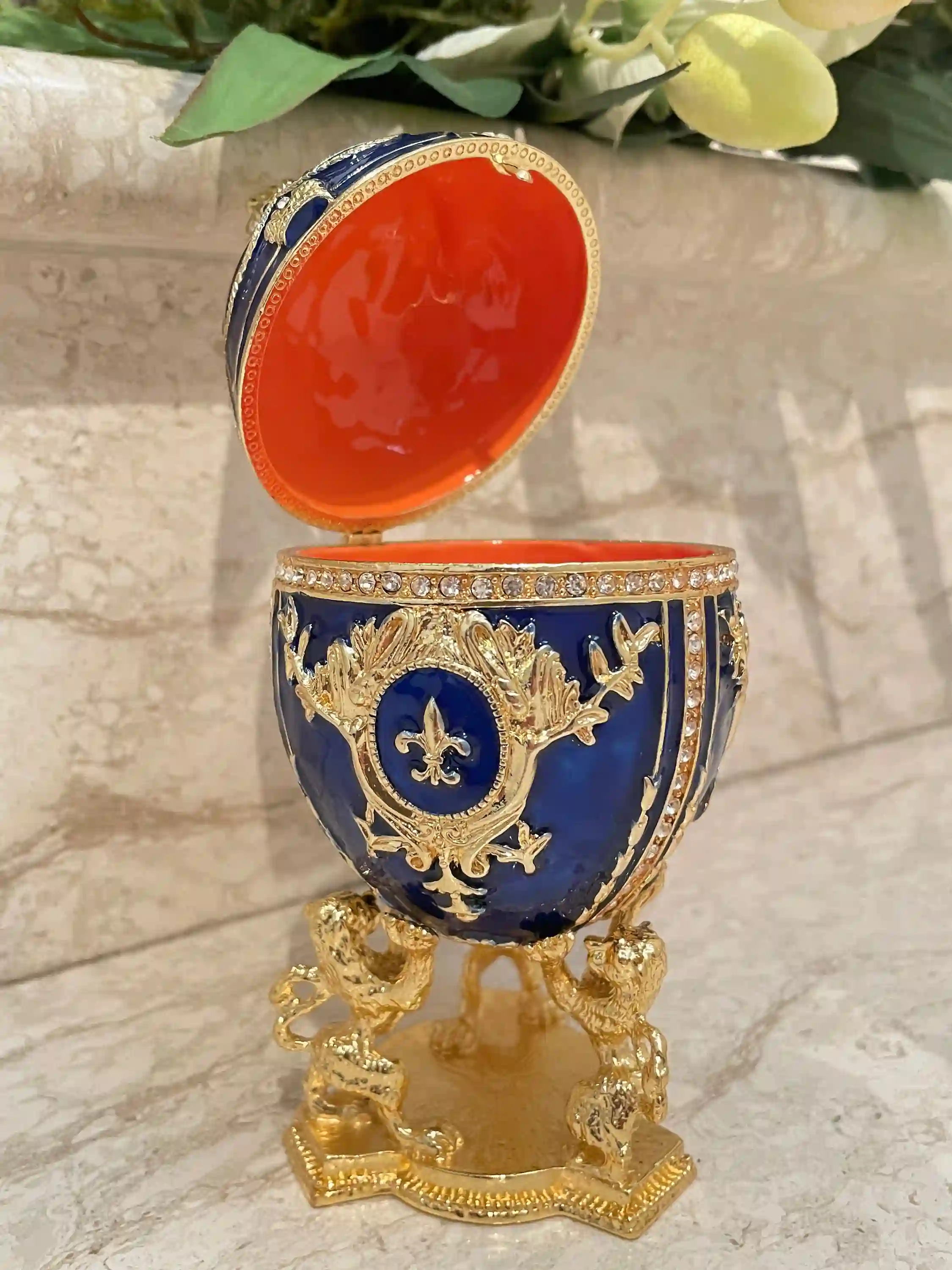 Faberge Egg, Faberge style Imperial Egg, Special Keepsake, Faberge egg, Anniversary Men Birthday gift for him, Luck gifts,24K GOLD HANDMADE 