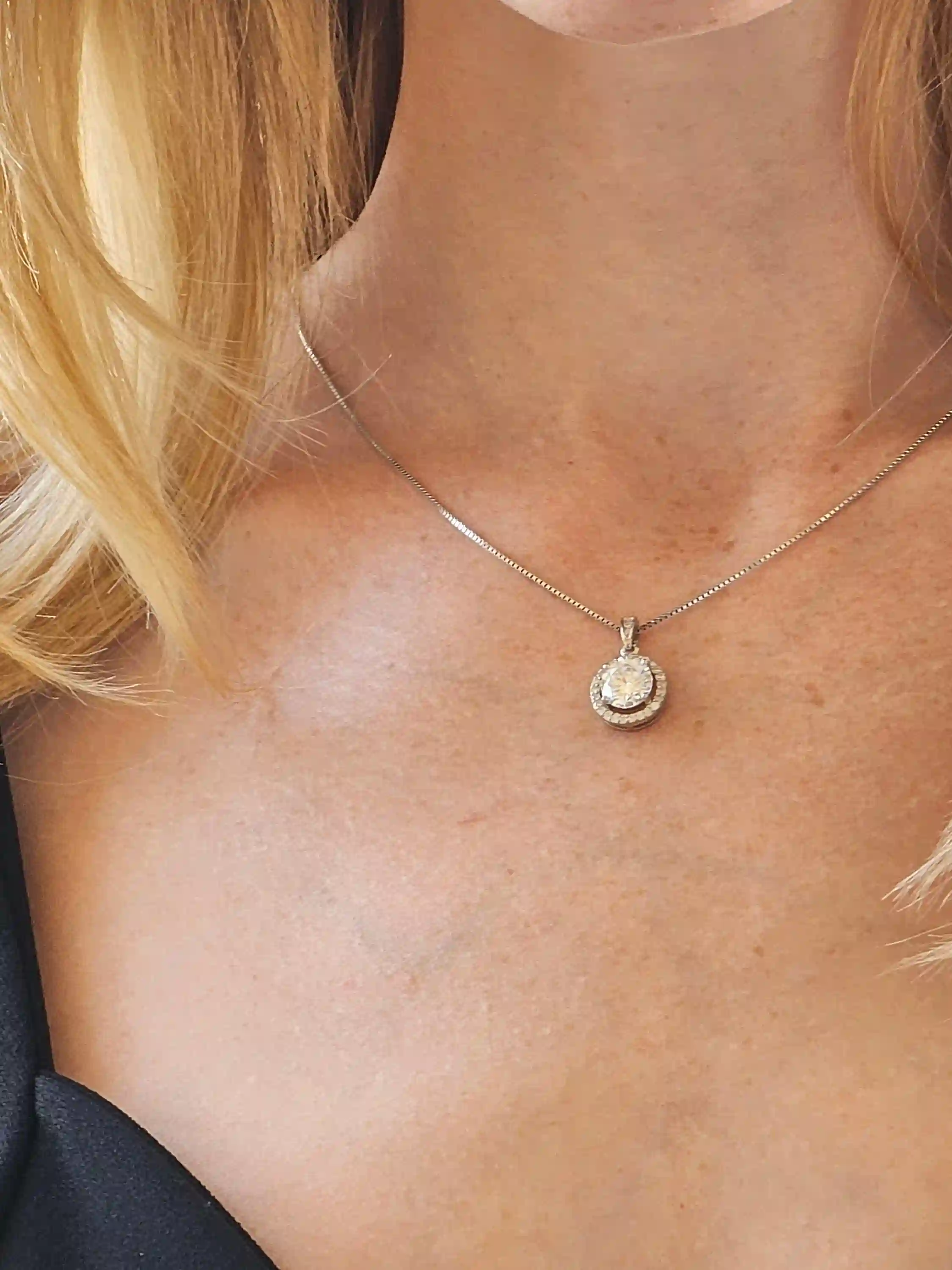 2.2 ctw Valentine's day Prong Set Diamonds Ladies Pendant Diamond Solitaire Necklace Round Cut Diamonds HANDMADE FINE Jewelry for women 