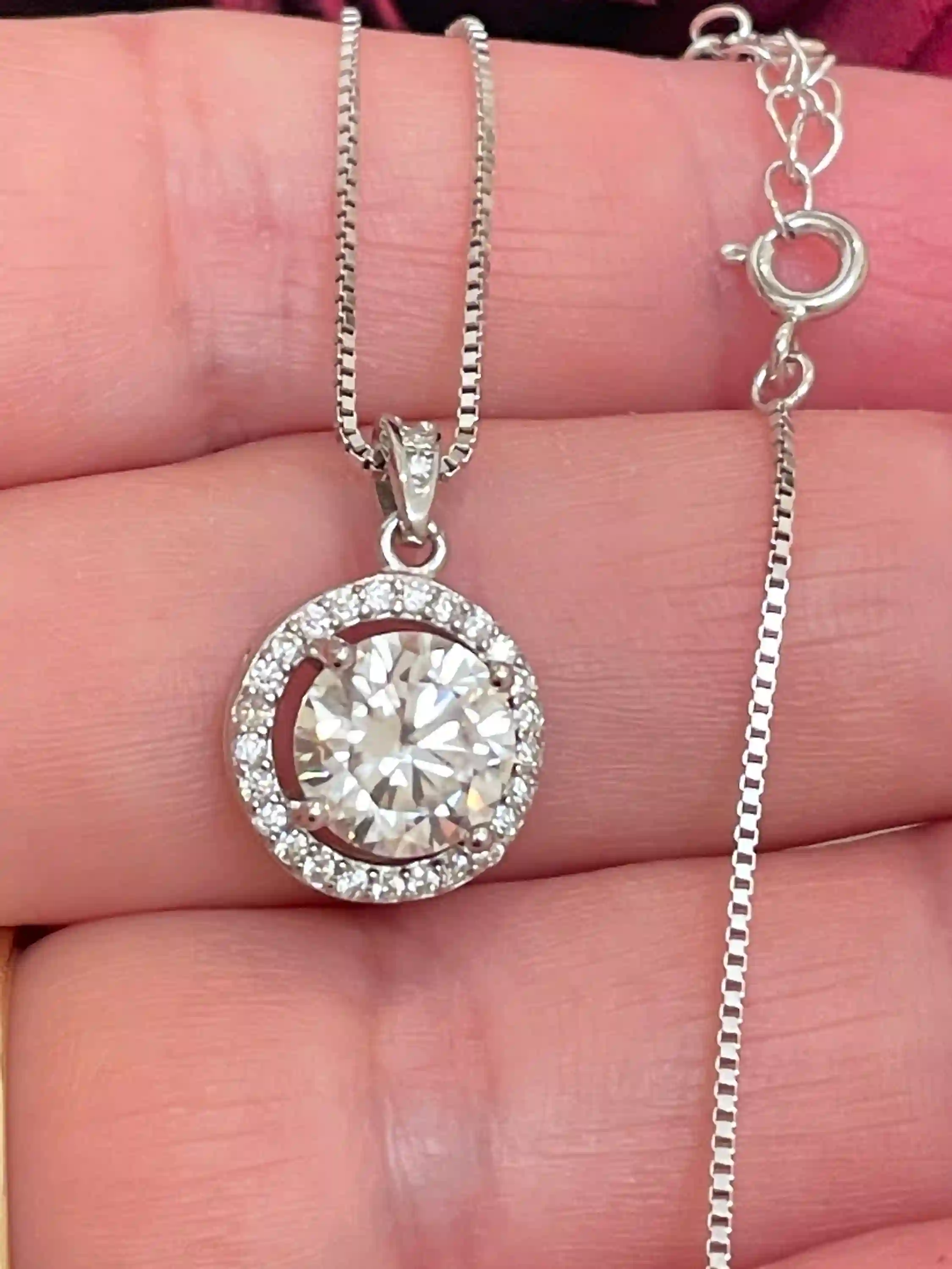 2.2 ct Valentine's Day Gift for Daughter Diamonds Solitaire Pendant Fine Jewelry Diamond Solitaire Round Cut diamond Valentines Day present 