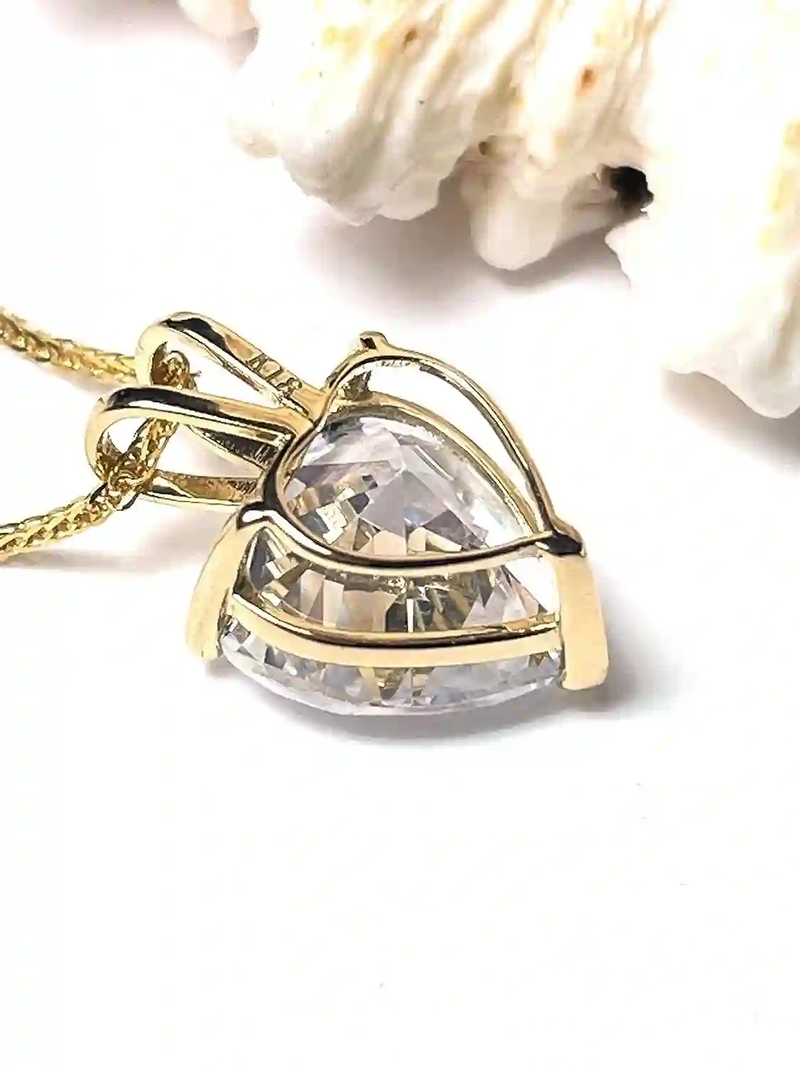 1.5 ctw Valentine's Day Diamond Heart Pendant Necklace SOLID 18k Yellow Gold Valentine Gift 18kt Solitaire Diamond Necklace Heart Jewelry 