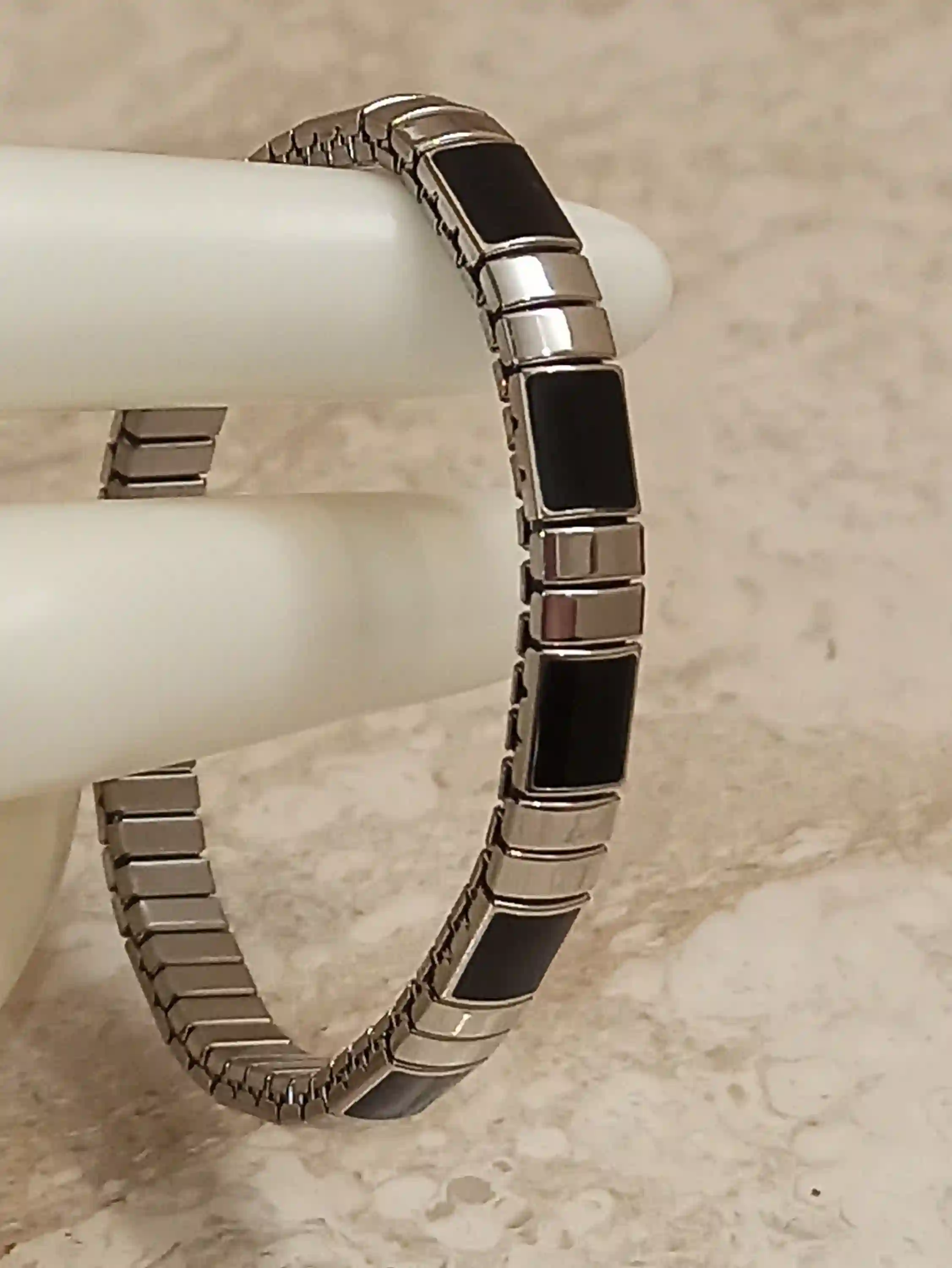 SILVER Onyx Memorial Bracelet for women and men/Remembrance bracelet/Memorial bracelet mom/Grief bracelet/Grief Jewelry/Memorial Jewelry Son 