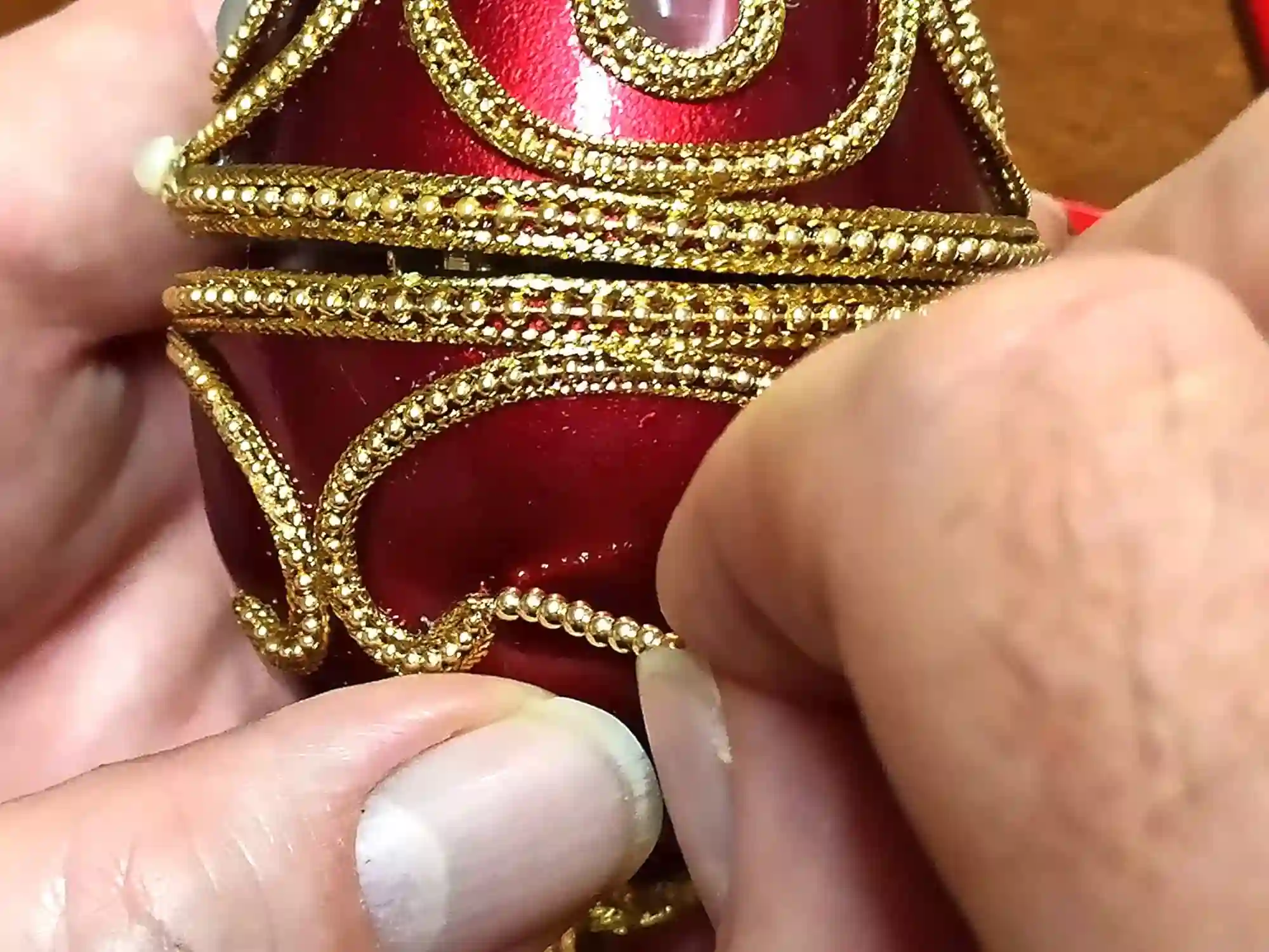 2014 Valentines Day Trinket Box Faberge-Style Egg Gold Faberge Necklace Faberge Egg Jewelry SET Valentine's Day Gift for her 10th Anniversary gift 