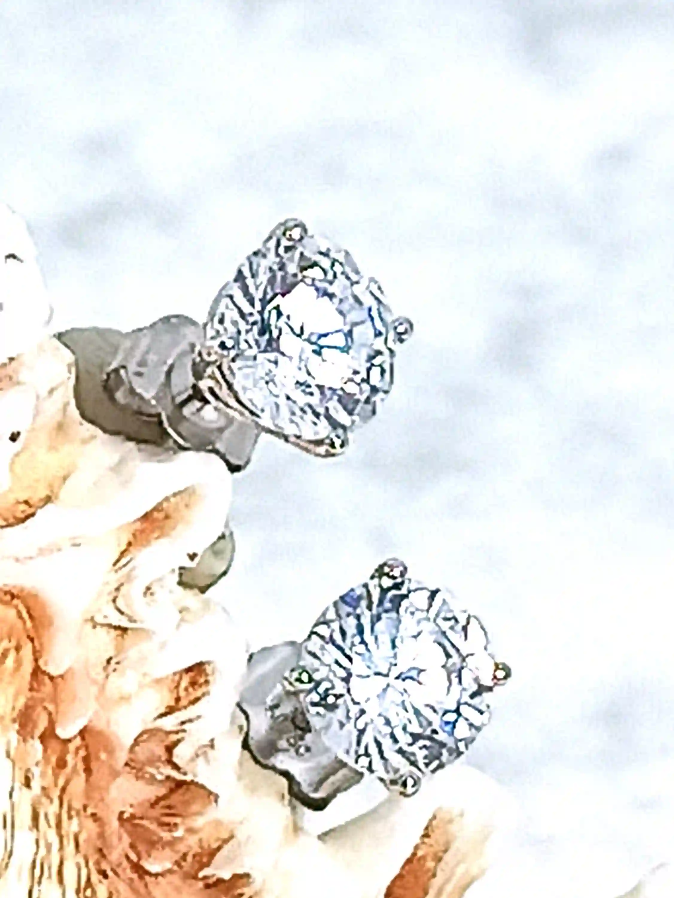 2ct Diamond Earrings Solitaire SOLID 18K GOLD Earrings White Gold Anniversary Gift Diamond Studs Solitaire Earrings Diamond Jewelry 6.5mm 