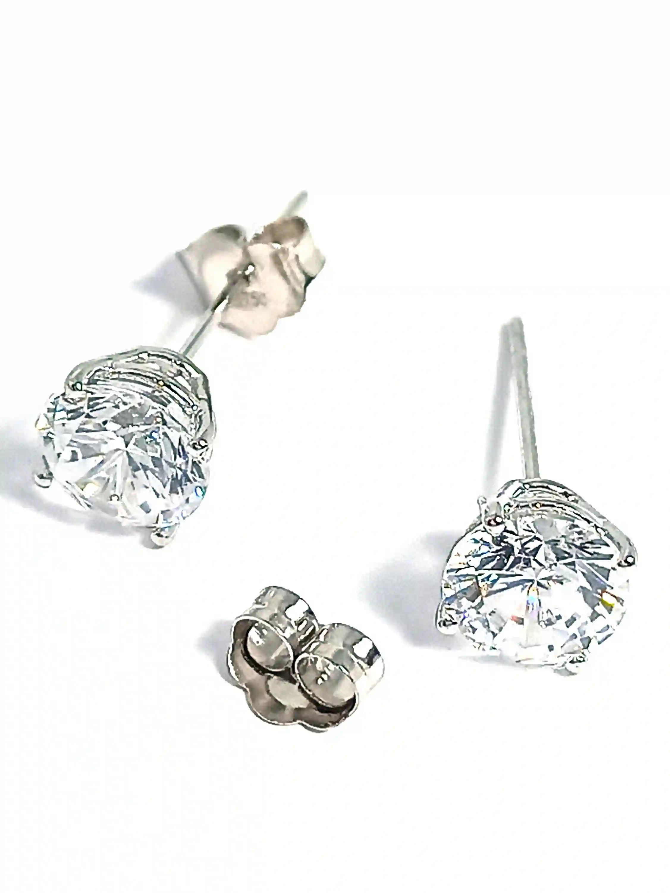 2ct Diamond Earrings Solitaire SOLID 18K GOLD Earrings White Gold Anniversary Gift Diamond Studs Solitaire Earrings Diamond Jewelry 6.5mm 
