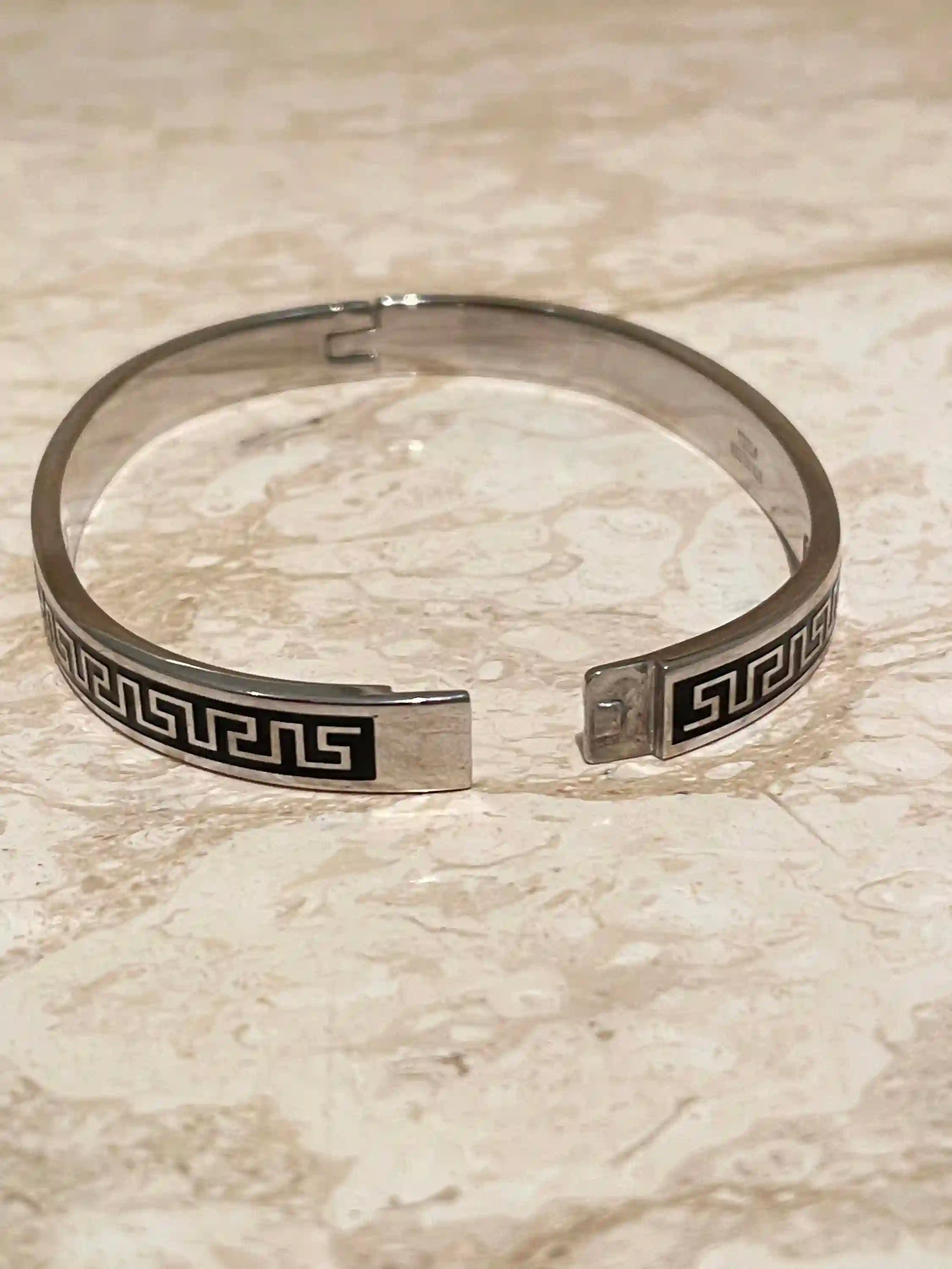 Silver Greek Key Jewelry/ Graduation gifts for her/ MEANDER Bracelet for women / Ancient Greece Gift/Symbolic Prosperity Luck Life Love/ 5mm 