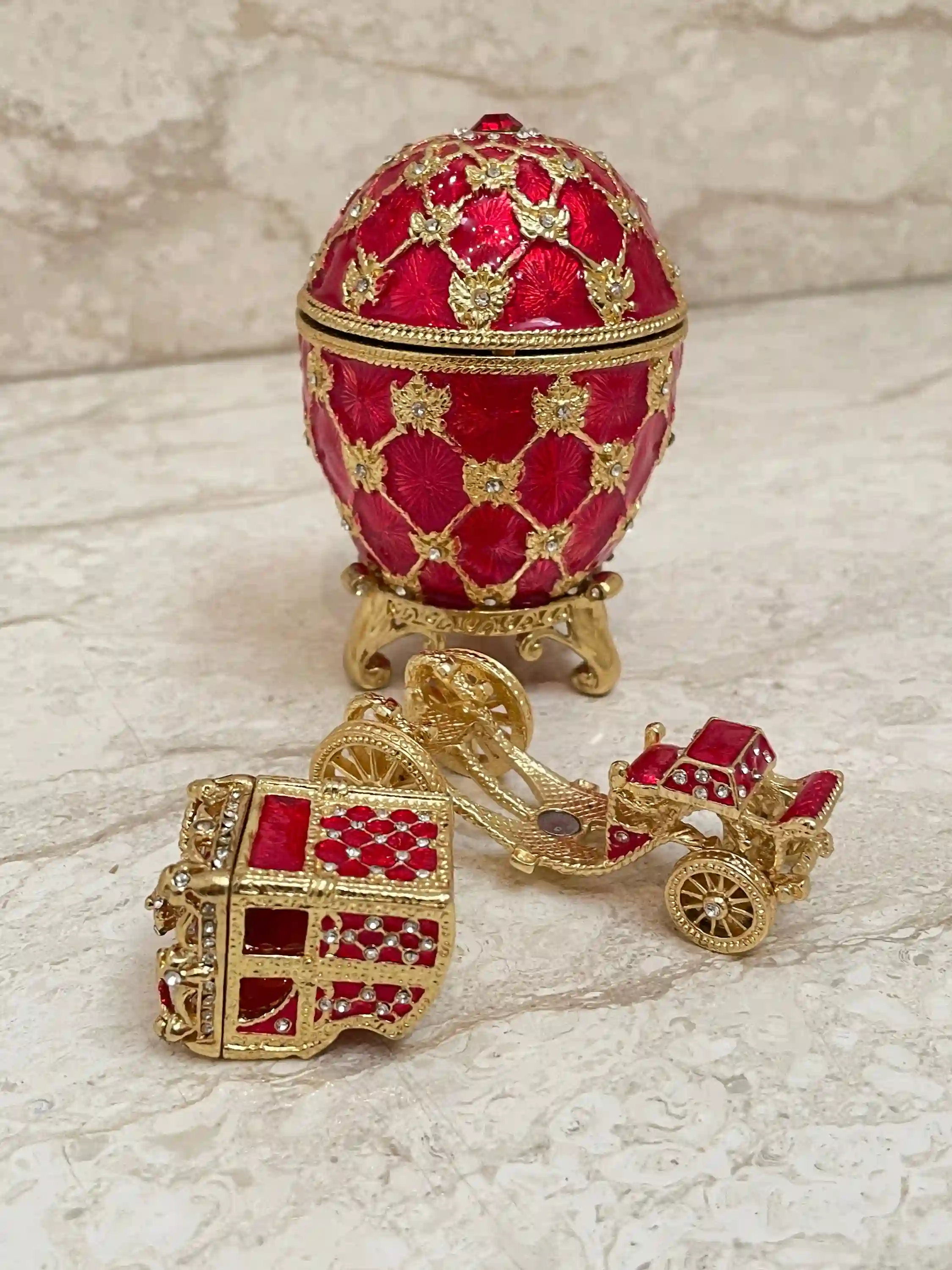 Faberge Ruby Faberge style egg & Faberge Pendant - Red Faberge egg Perfect gift to her HANDMADE Faberge Luxury Jewelry box egg 24k GOLD 