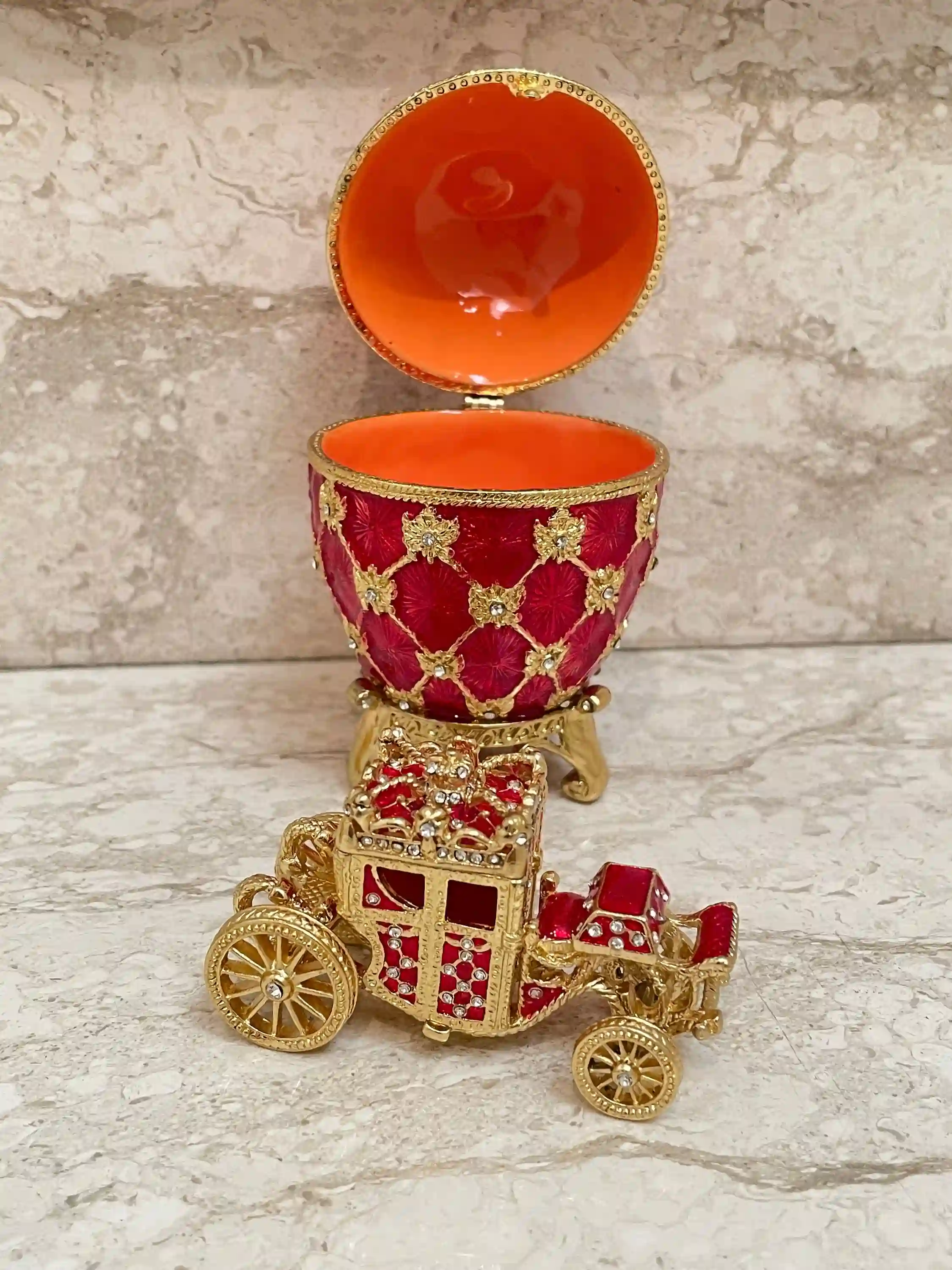 Handmade Ruby Faberge Style Egg Trinket & Gold Bracelet Faberge egg Christmas Easter Egg Valentine Gift for him, Faberge egg Decorative box 