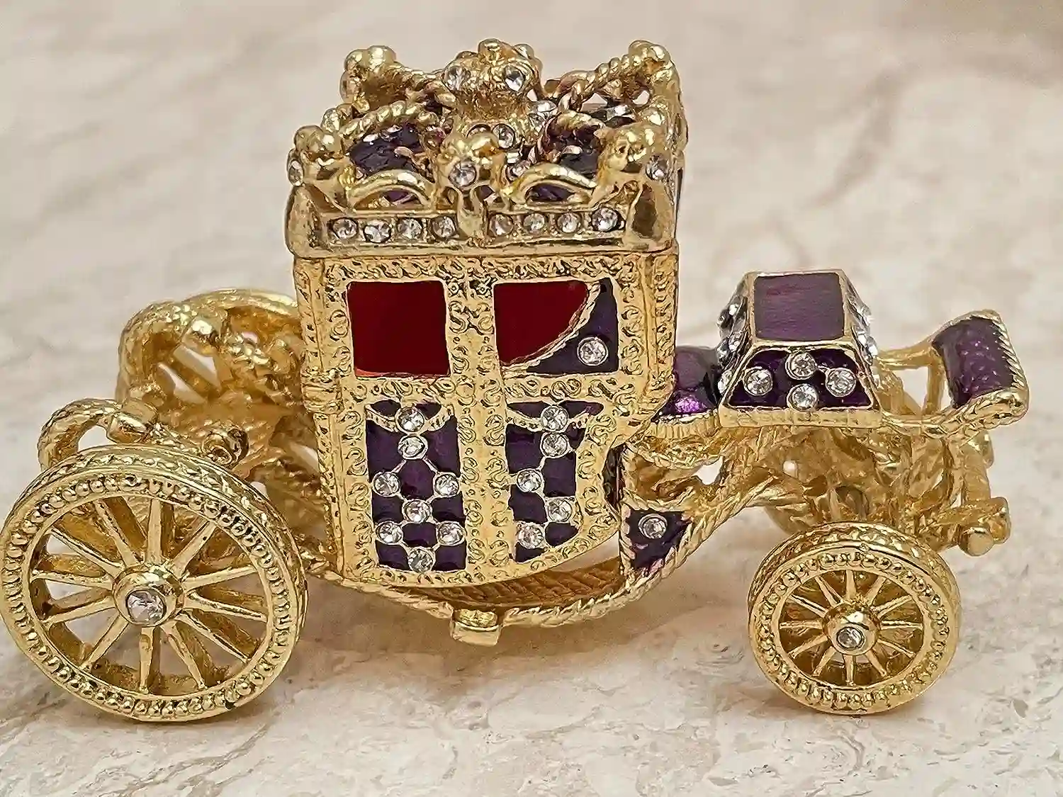 Amethyst Faberge egg EMPEROR Faberge style Egg Guilloche Enamel Boyfriend Grad Gift for him 24k GOLD Austrian Crystal HANDSET Home decor 