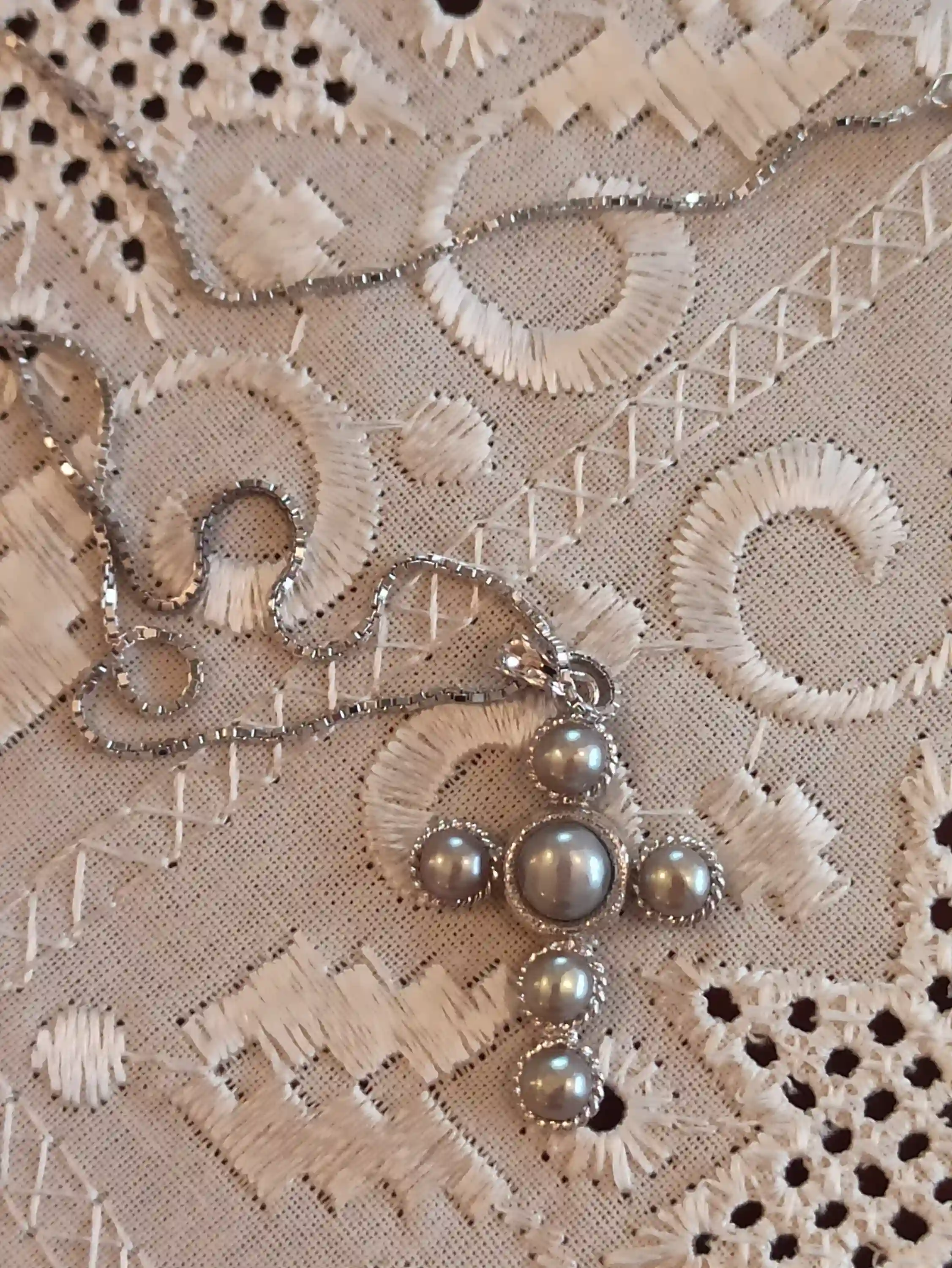Freshwater PEARL Cross Silver on chain/Silver cross necklace for women/Cross pendant Women NECKLACE/Cross pearl necklace sterling SILVER 925 