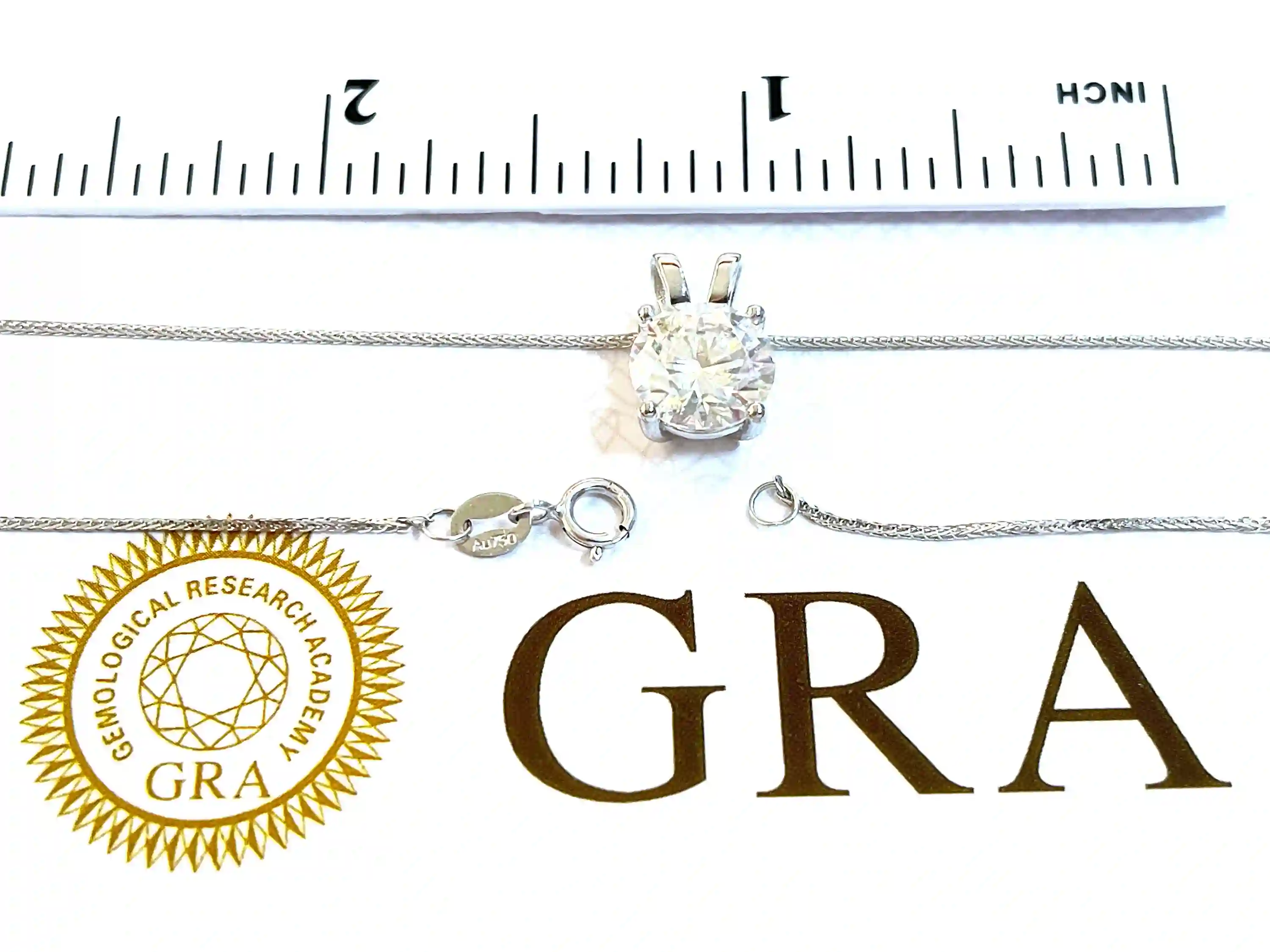 Diamond Necklace / 18k White Gold Diamond Necklace 2ct / Diamond Solitaire Necklace / Prong Set Diamond Solitaire / Bridal Necklace / 18