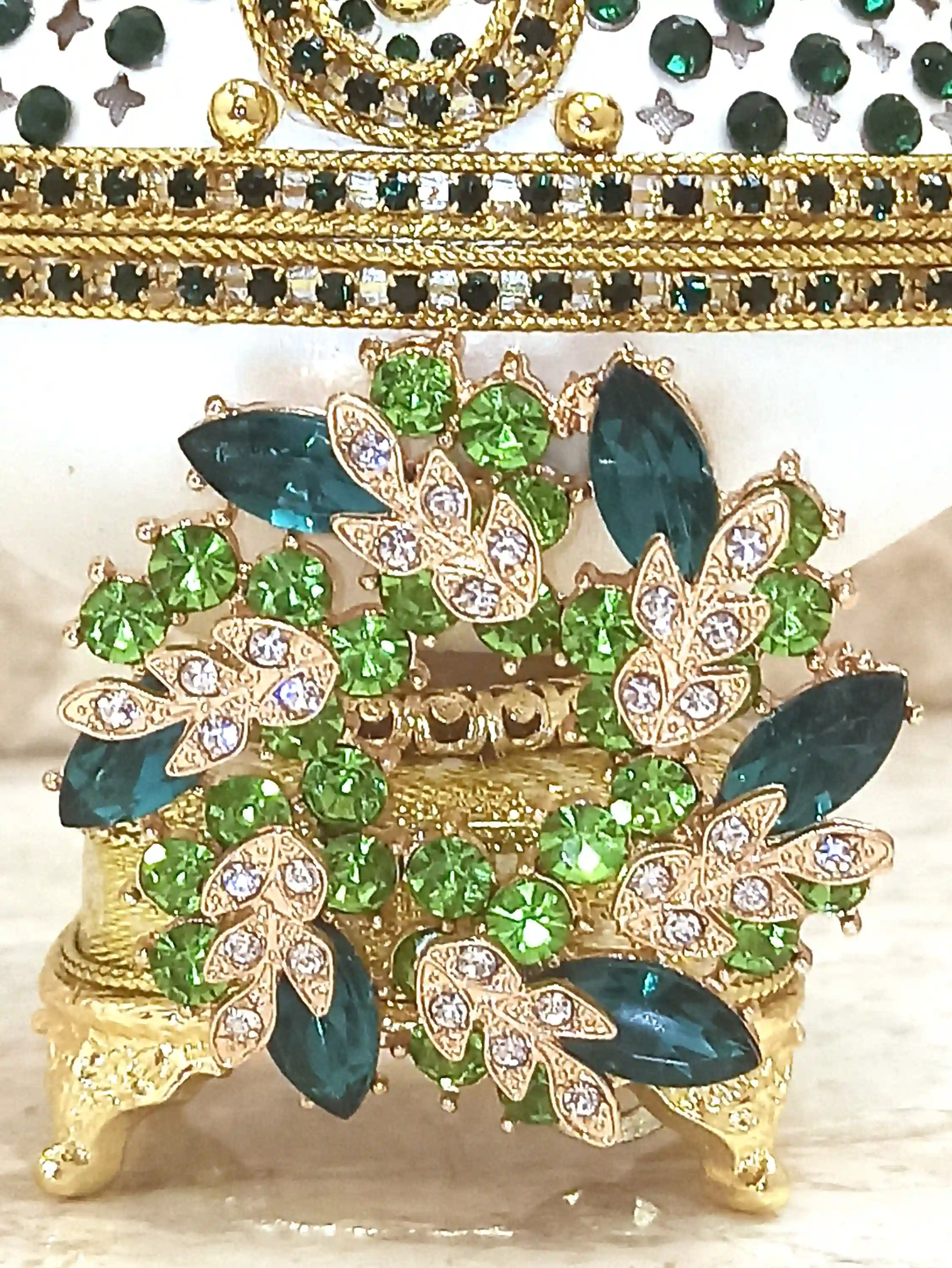 Faberge-Style egg ,Faberge Egg Pendant, Emerald Gold Bracelet, Unique Wedding gift Ideas,Unique Art, Home Decor Ornament,Faberge egg style Jewelry 