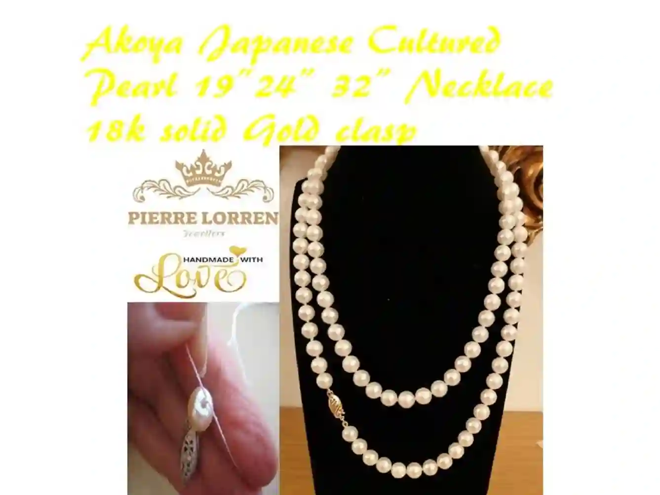 Akoya Pearl Necklace gift AAA grade 18k solid Gold Japanese White NATURAL CULTURED Pearl Necklace Wedding Bridal Jewelry South Sea Pearl 