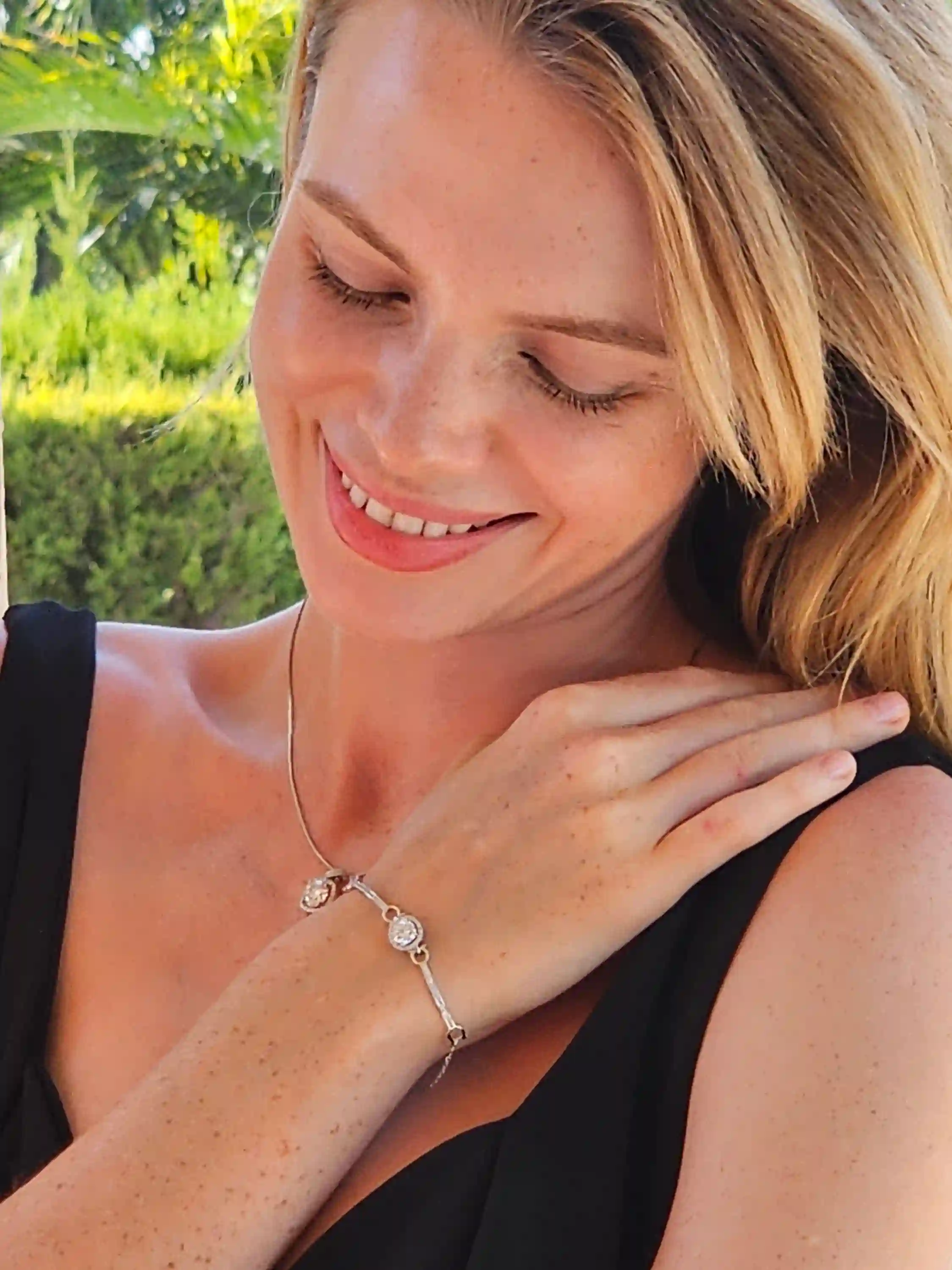 Î©mega Diamond Bracelet Pave Diamond Jewelry Adjustable bracelet 925 Sterling Silver Fine Jewelry Forever Love Gifts for her Valentine's Day 