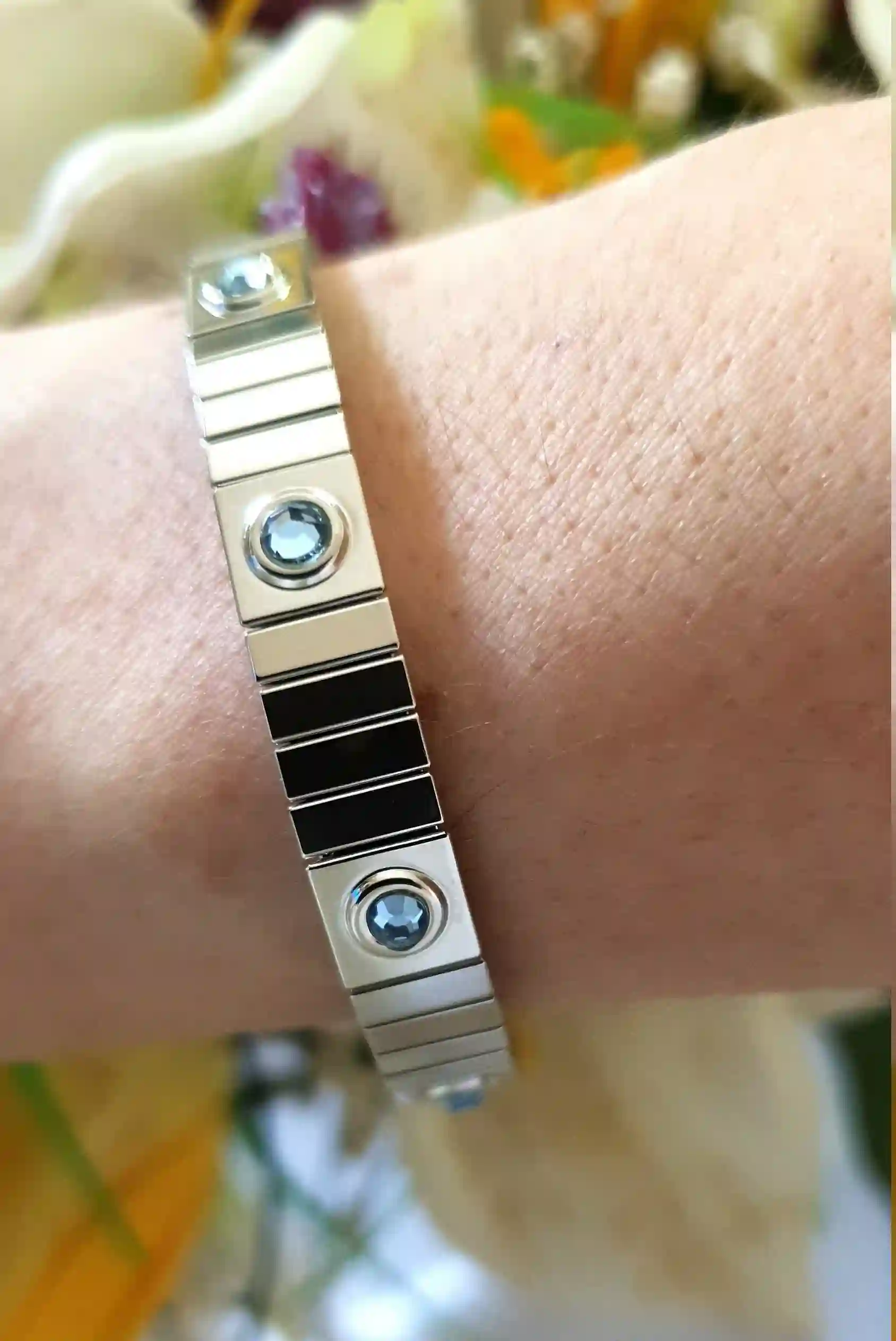 Silver Blue Topaz Bracelet December Birthstone Unisex Bracelet Gift /Sky Blue Topaz Bracelets for him and her / Blue Gemstone Topaz Jewelry 