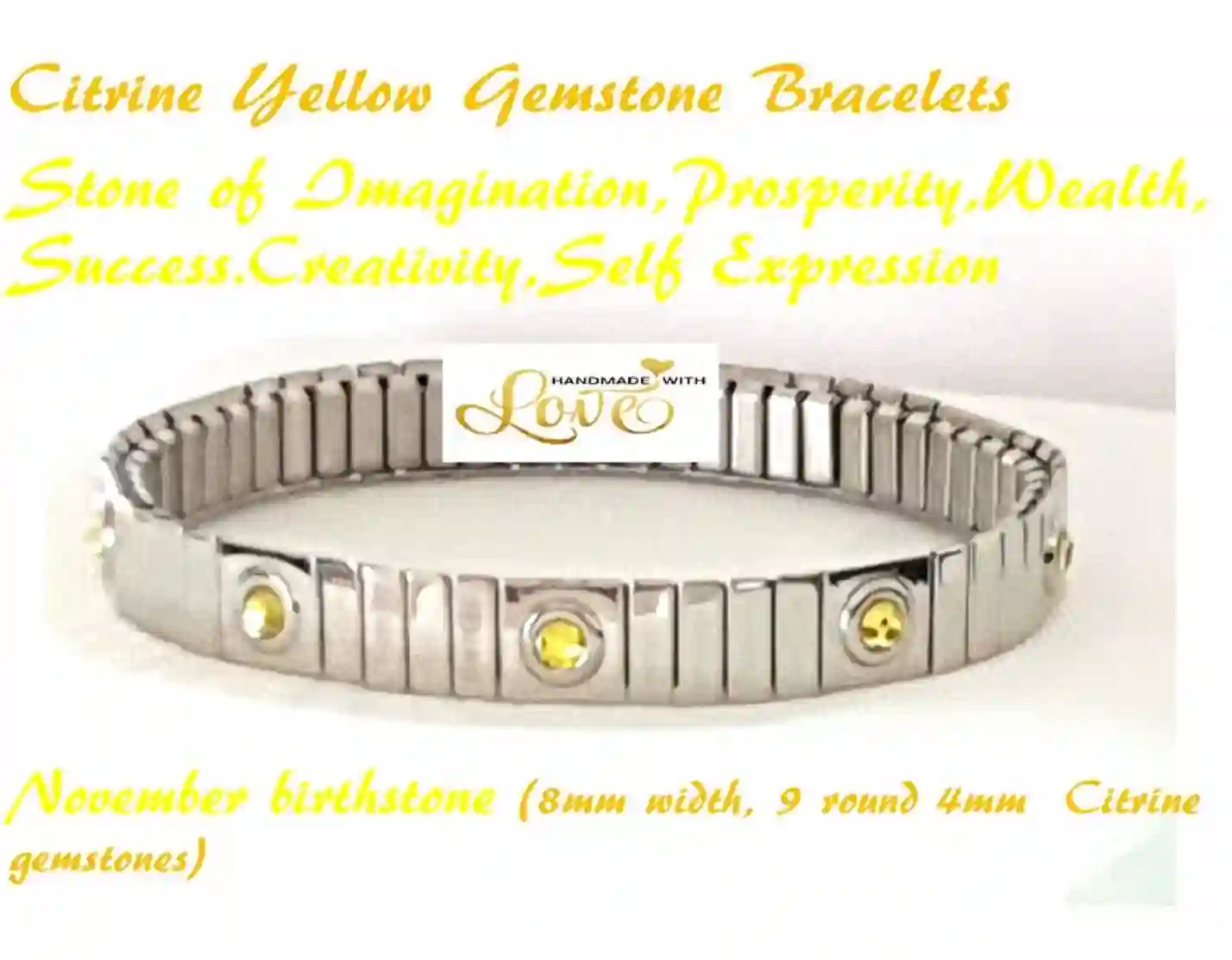 Everyday Citrine Bracelet November Birthday Gifts for Woman/Citrine gem bracelet gift Minimalist Birthstone Jewelry Mothers Day Gift for Her 