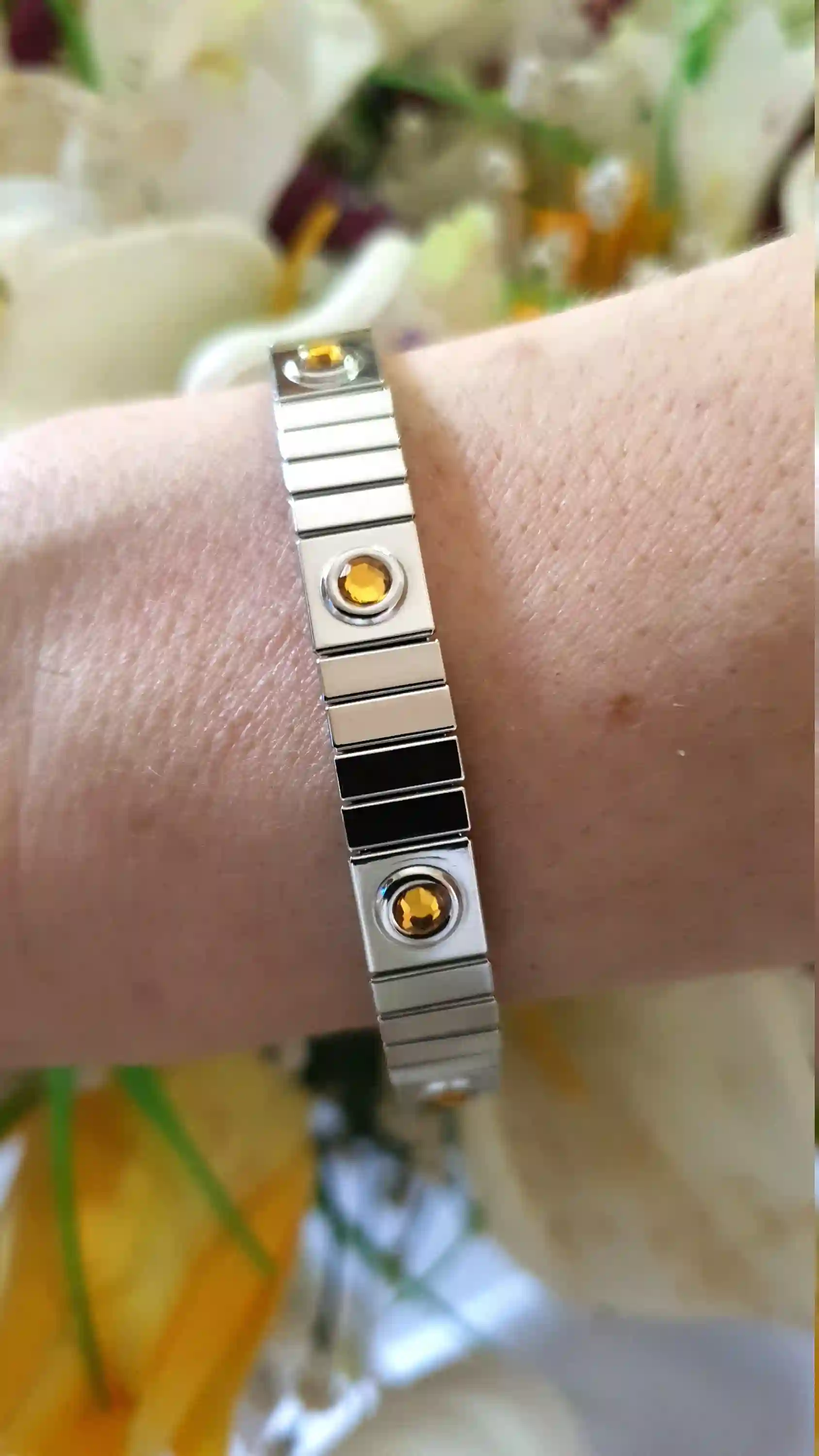 SILVER Brown Topaz Bracelet/November Birthstone Jewelry/Unisex Jewelry gifts for wife/Unisex bracelet gifts for sister/Parents Bracelet Gift 