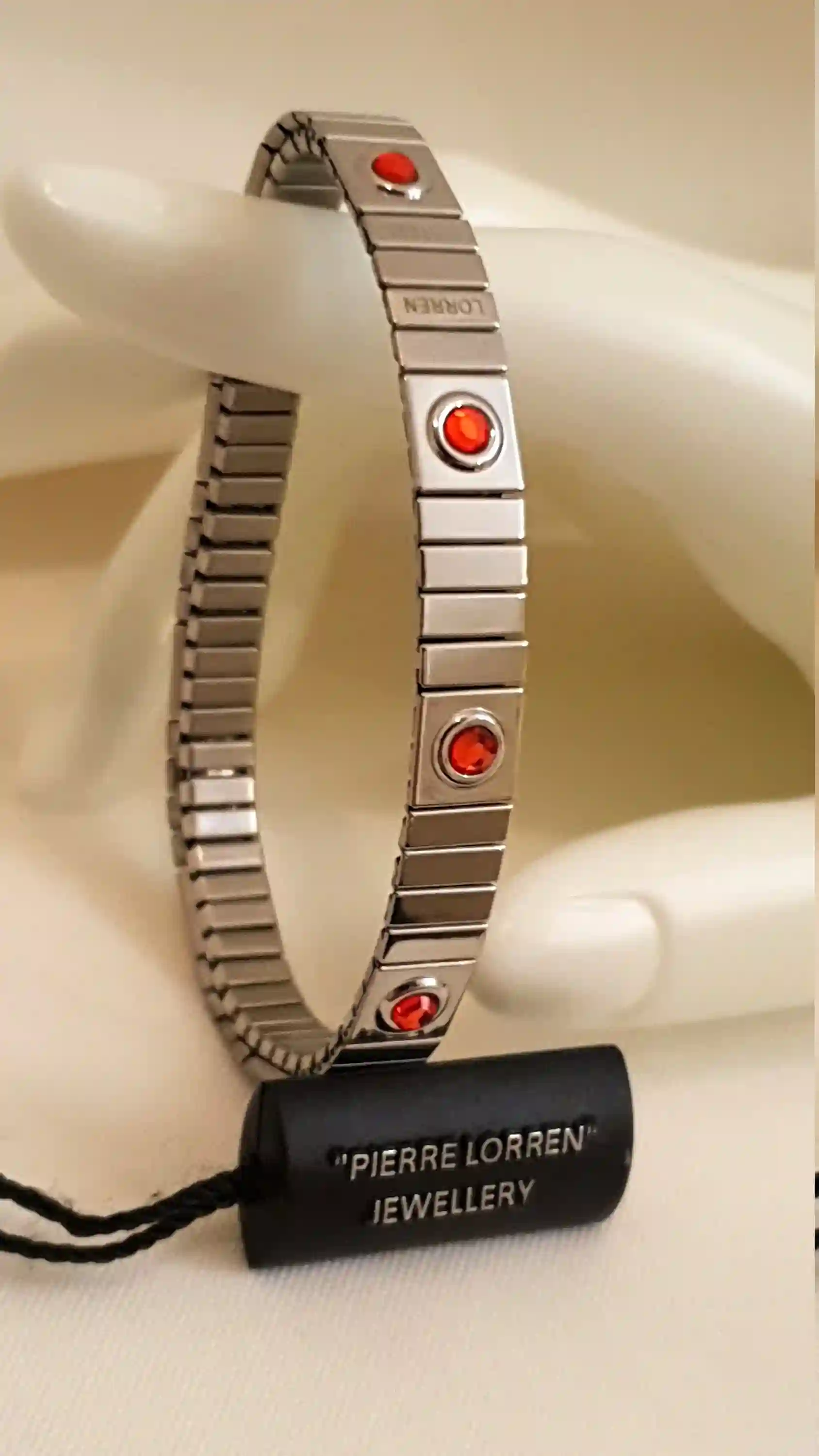 Silver Topaz Bracelet Swarovski Ruby Gift /Unisex Red bracelet/Girlfriend Boyfriend bracelet/ July birthday bracelet/Brother Sister Bracelet 
