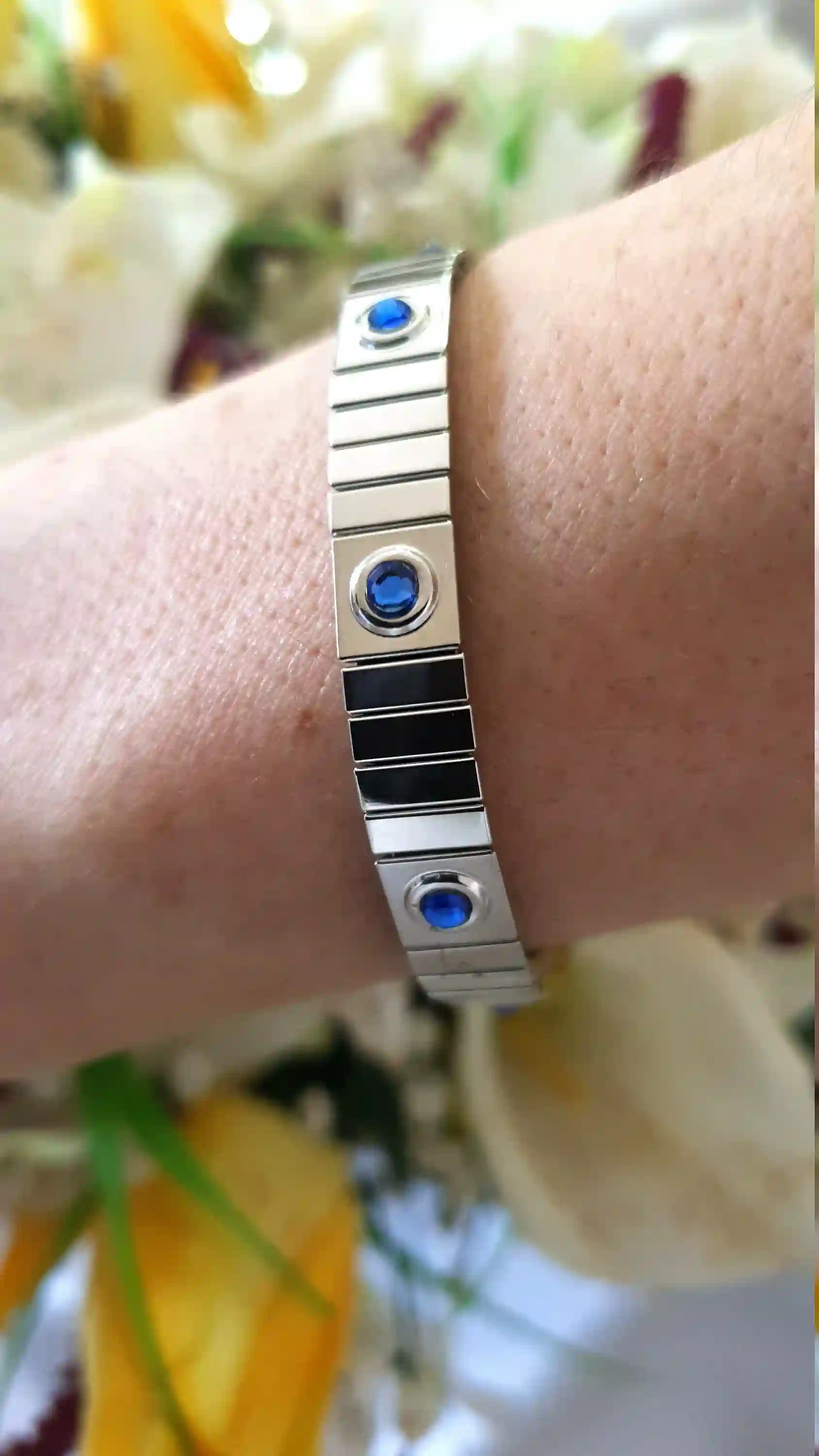 Unisex Sapphire Jewelry /Him and Her Bracelet/Him and Her Jewelry Gift/ Gift for couple Anniversary/Mom Dad Bracelet/Brother Sister Bracelet 