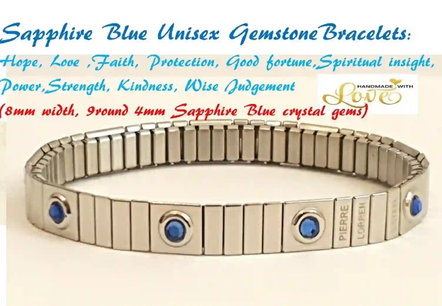 Unisex Sapphire Jewelry /Him and Her Bracelet/Him and Her Jewelry Gift/ Gift for couple Anniversary/Mom Dad Bracelet/Brother Sister Bracelet 