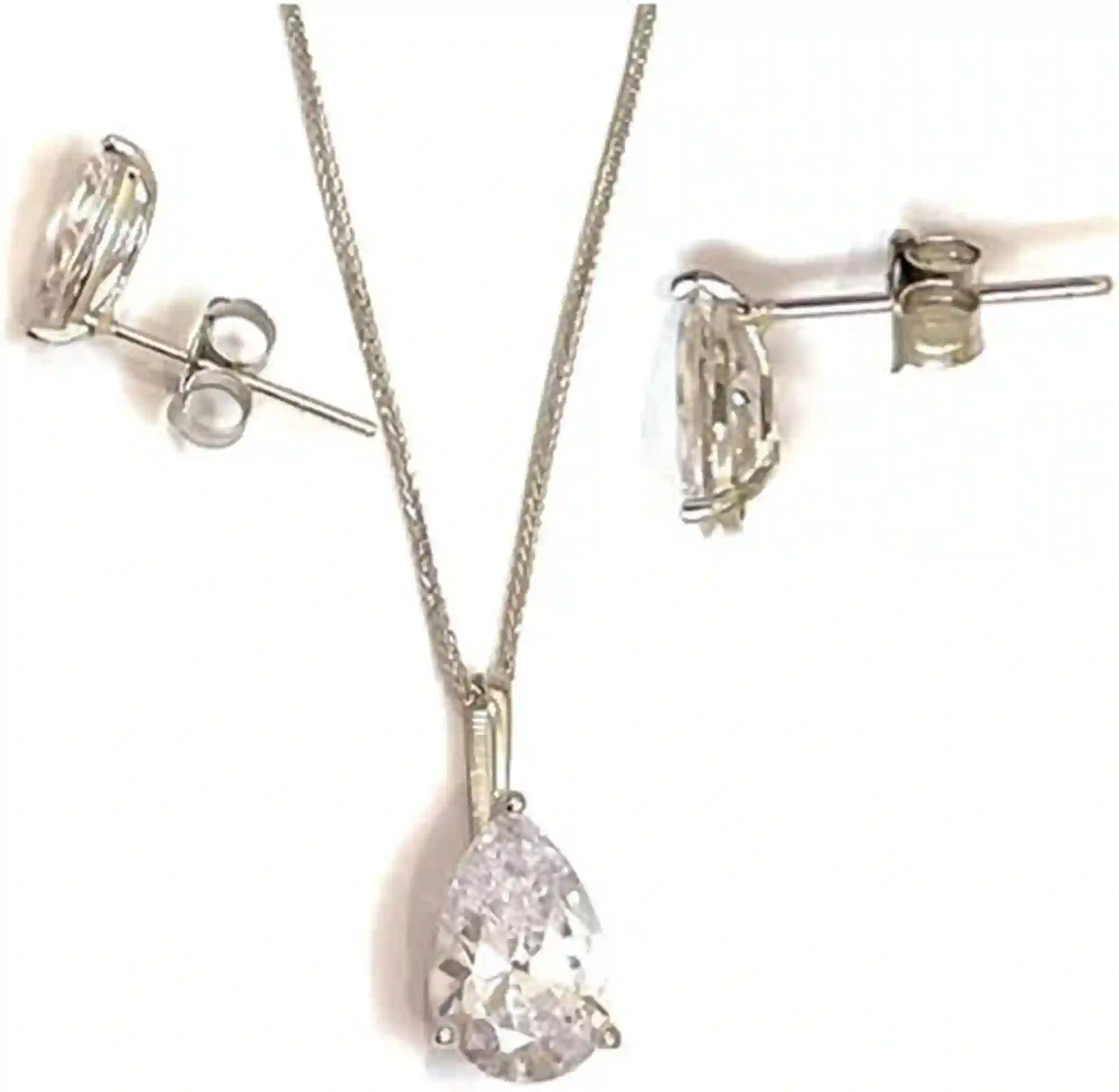3ctw Diamond Tear Drop Pendant Diamond Teardrop Earrings Solid 18k GOLD Diamond Jewelry SET Pear Diamond Anniversary Birthday Gift for her 