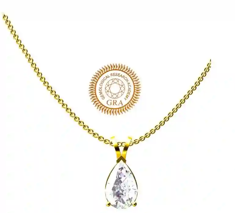 2carat Diamond Necklace, Pear Diamond Pendant Gold, Solitaire Diamond Necklace, Yellow Gold Diamond Necklace, 18k Solid Gold Jewelry Diamond 