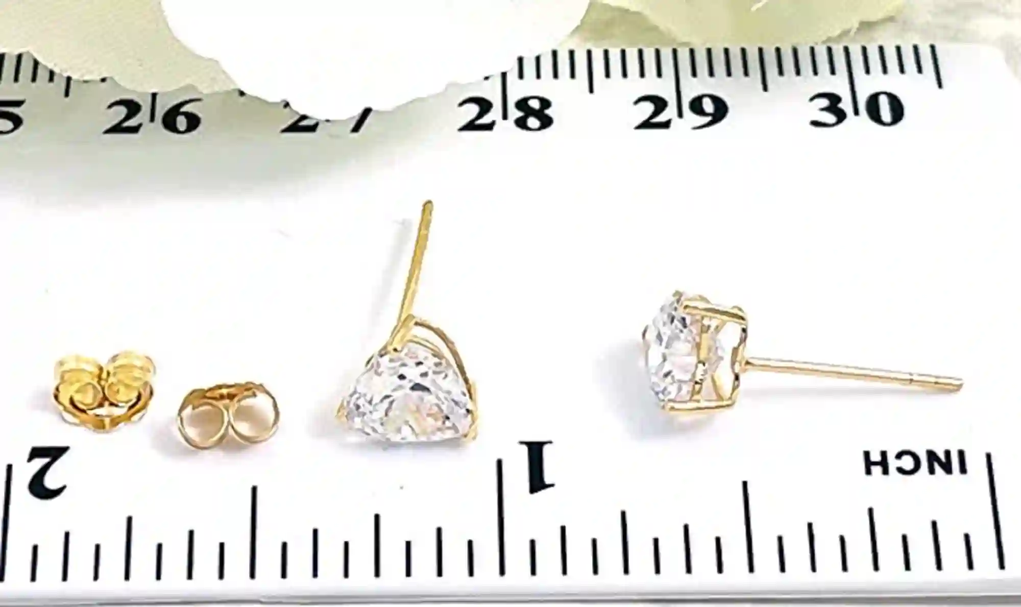2 carat Diamond Earrings Heart Stud SOLID 18K GOLD Jewelry Wedding Earrings for Bride Heart Diamond Fiance Engagement gift for Bridal Shower 